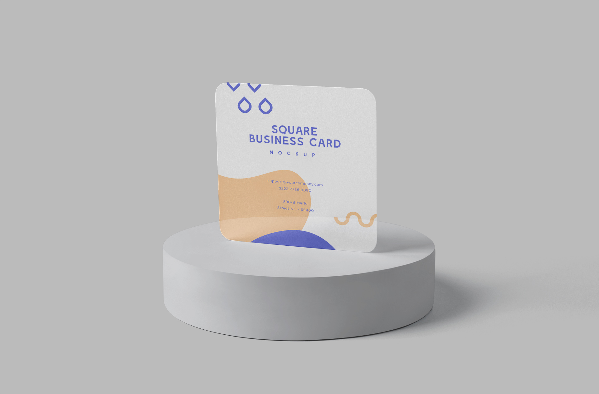 Elegant Rounded Square Business Card Mockup for Branding