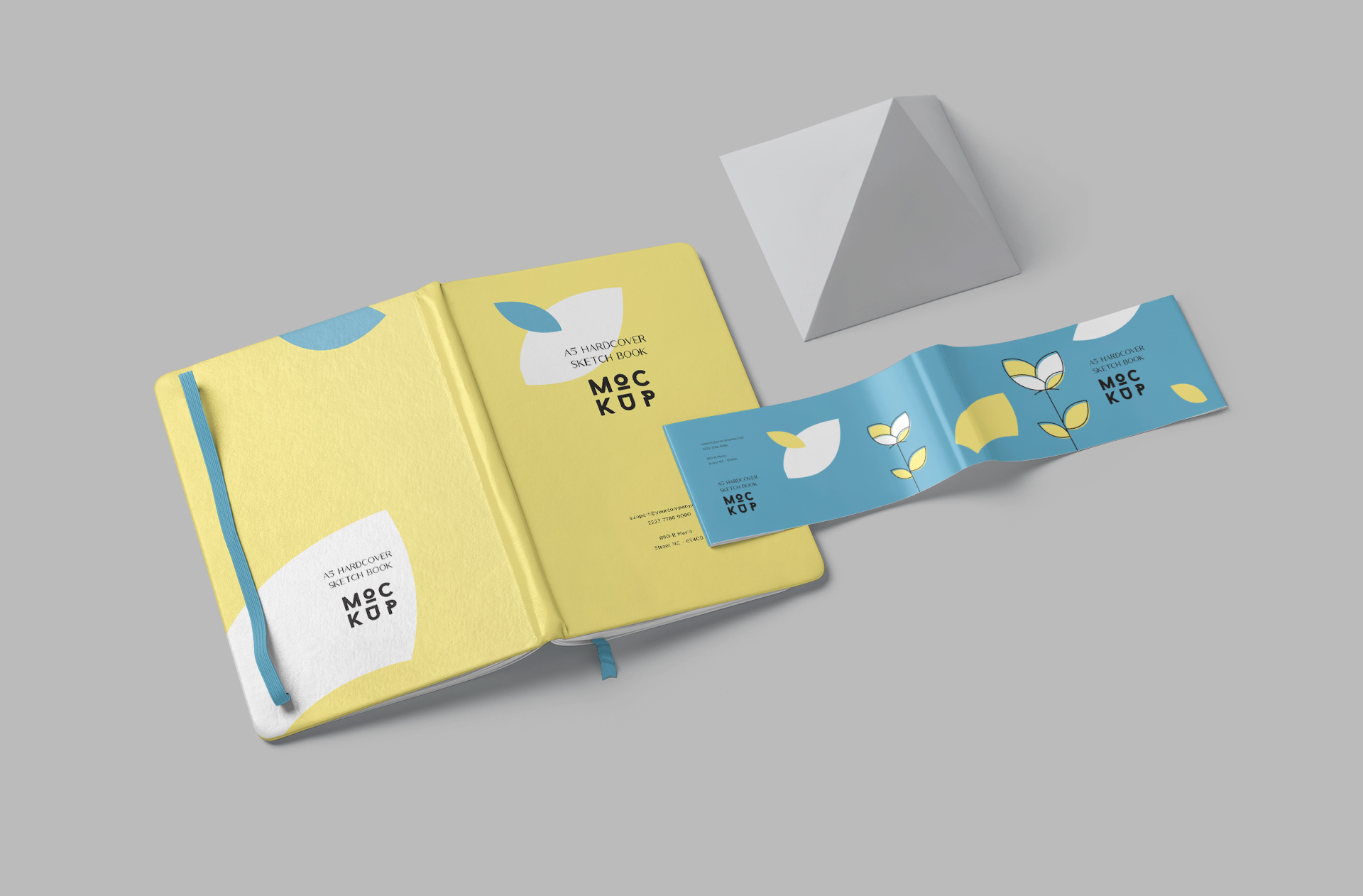 A5 Hardcover Sketchbook Mockup with Branding Sleeve