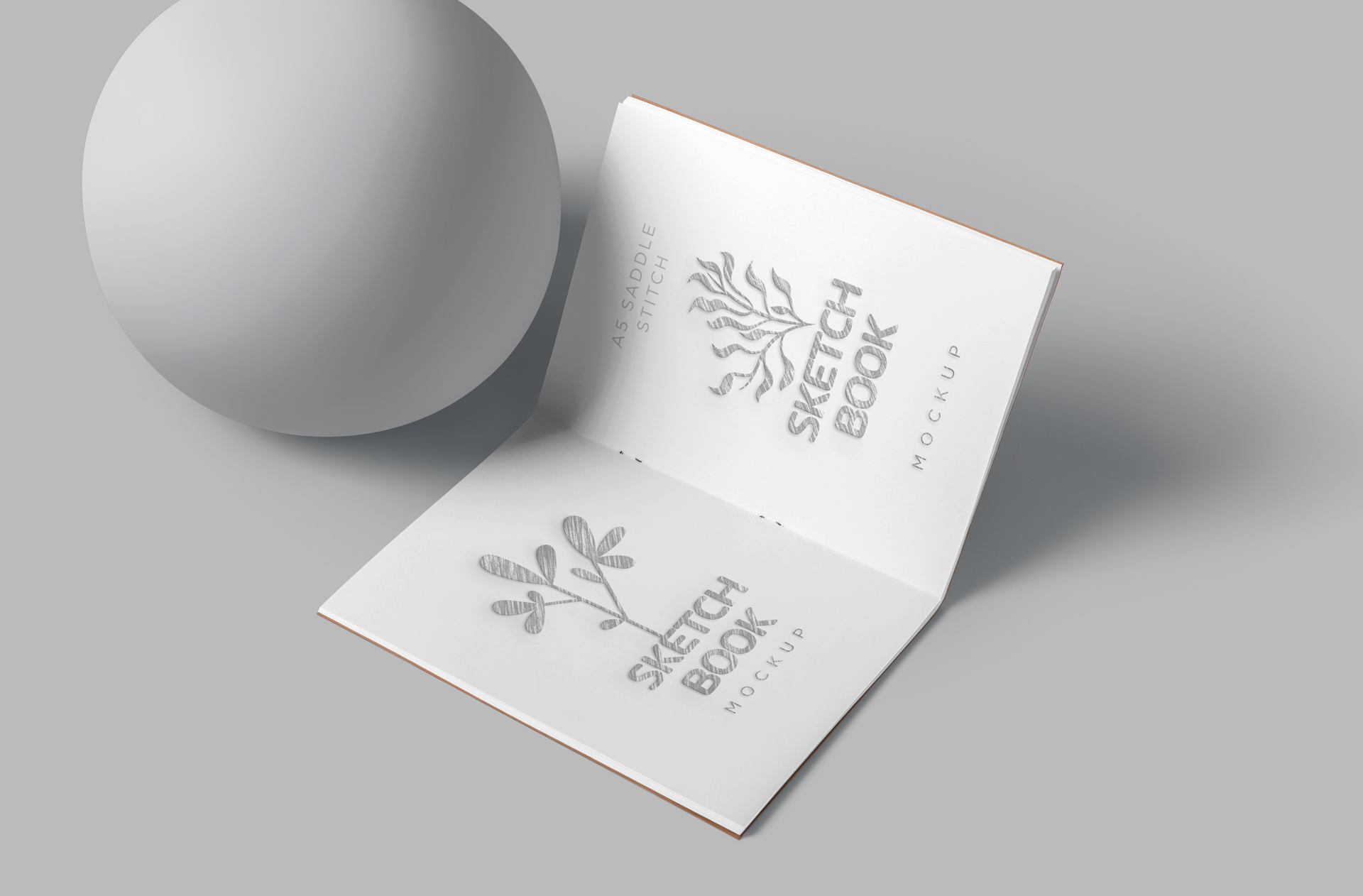 Flat Kraft Paper Sketchbook Mockup for Branding Projects