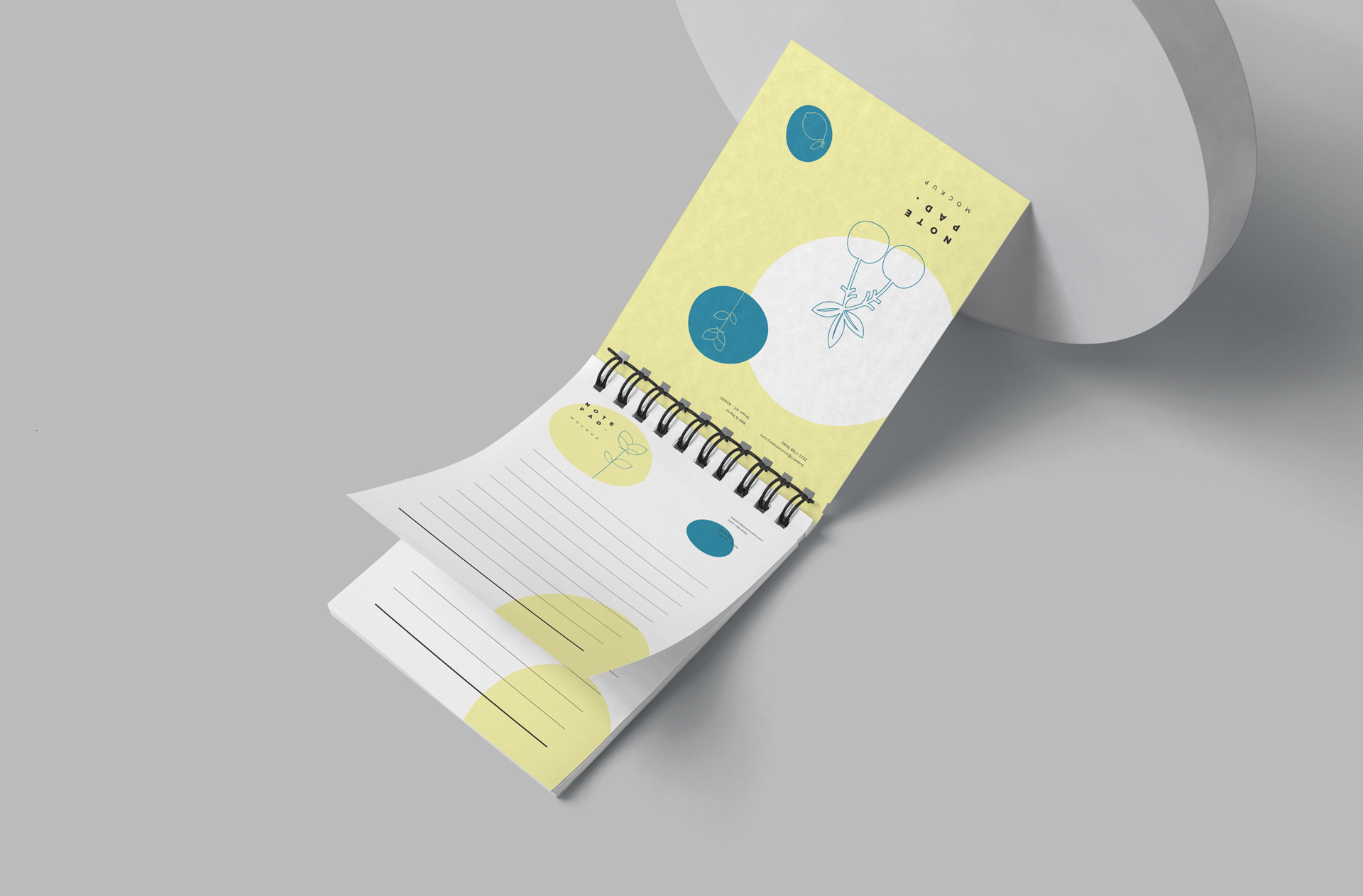 Spiral Notepad Mockup with Minimal Design
