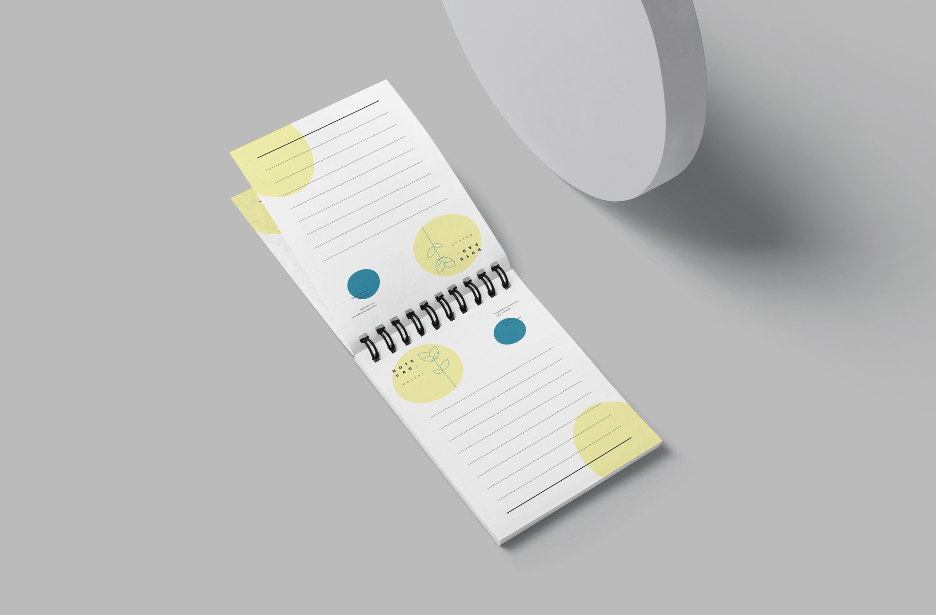 Stylish Spiral Notepad Mockup with Editable Layout
