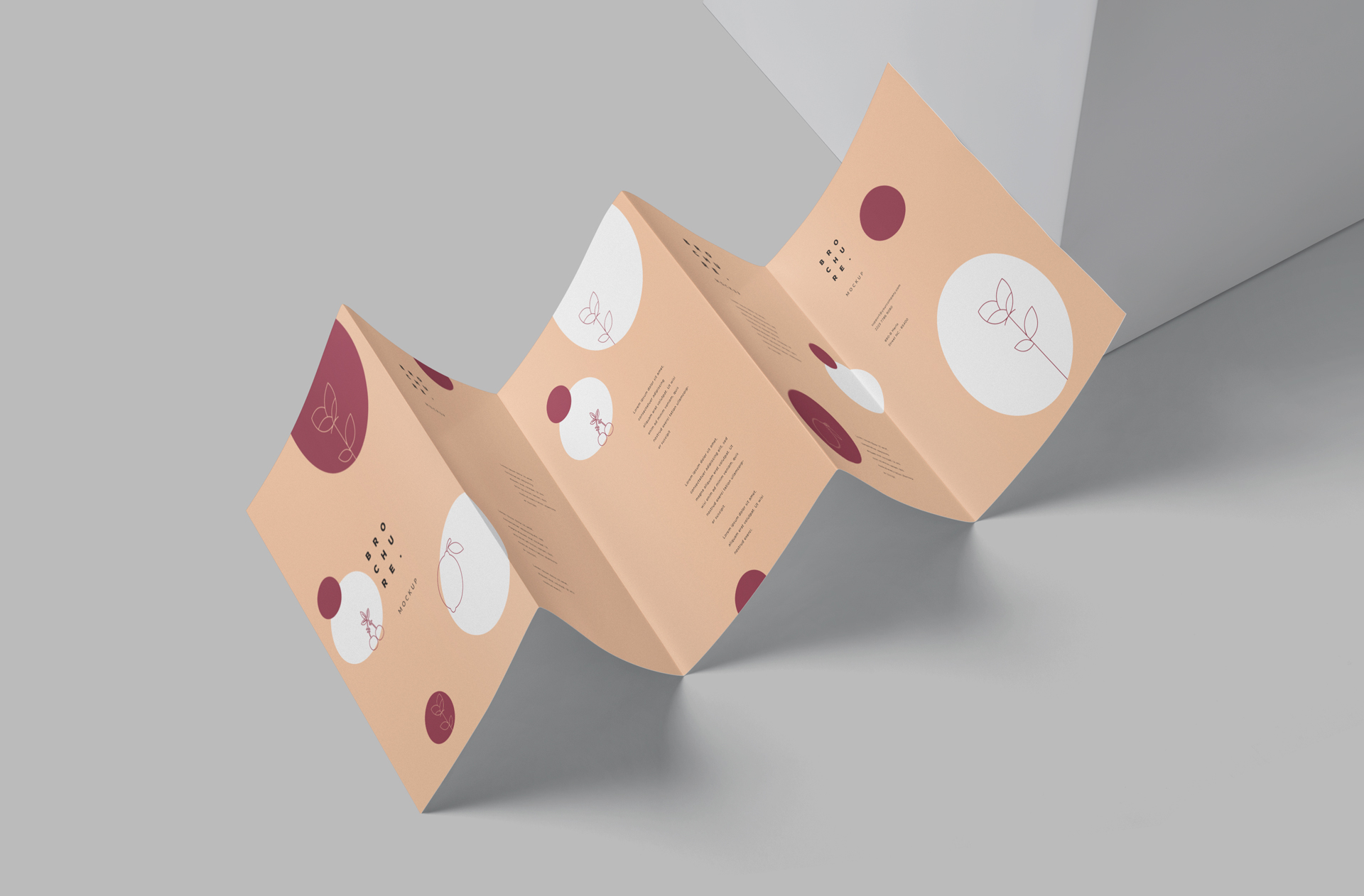Tri-Fold Brochure Mockup with Customizable Design