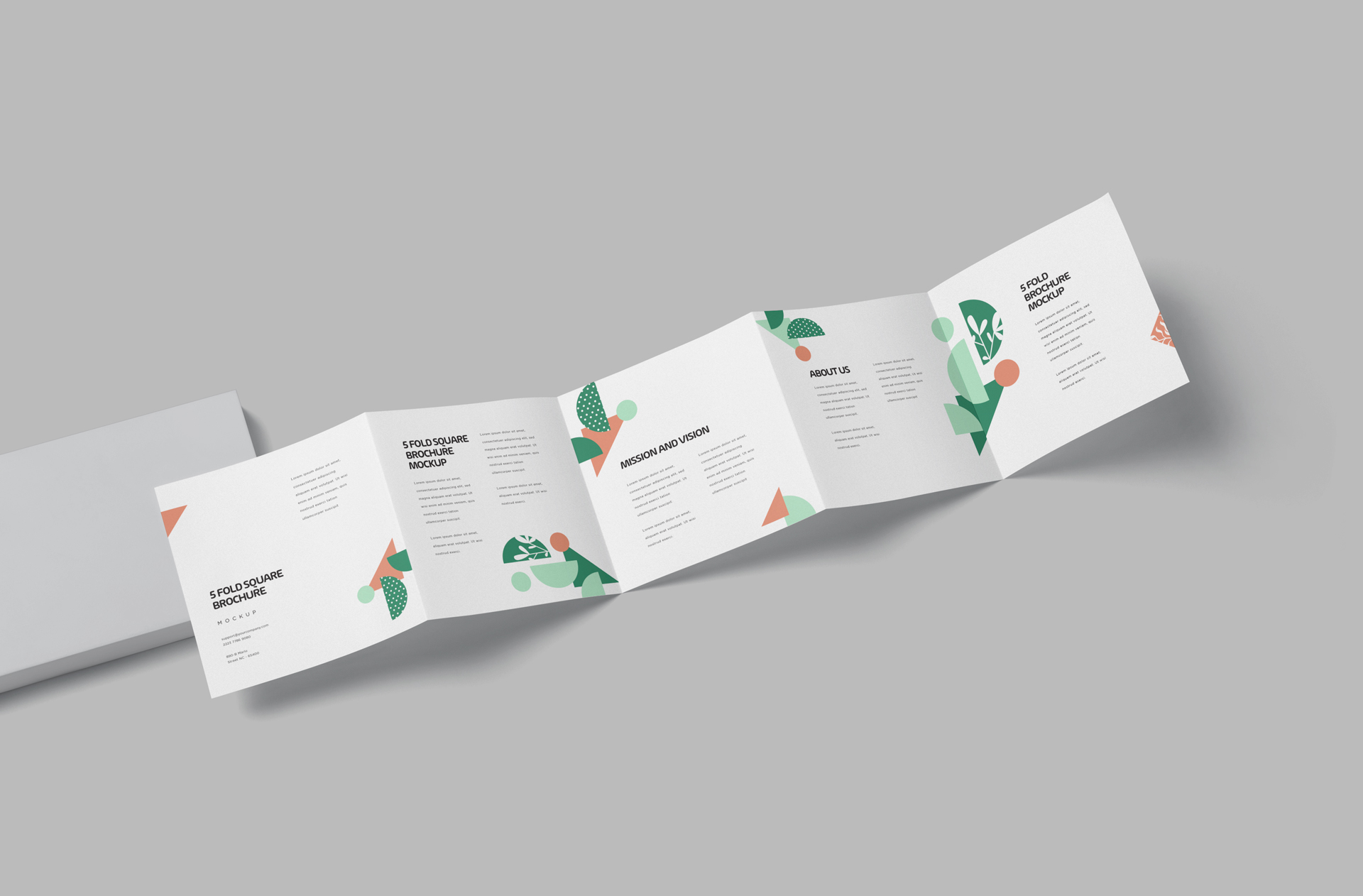 Editable 5-Fold Square Brochure Mockup for Branding