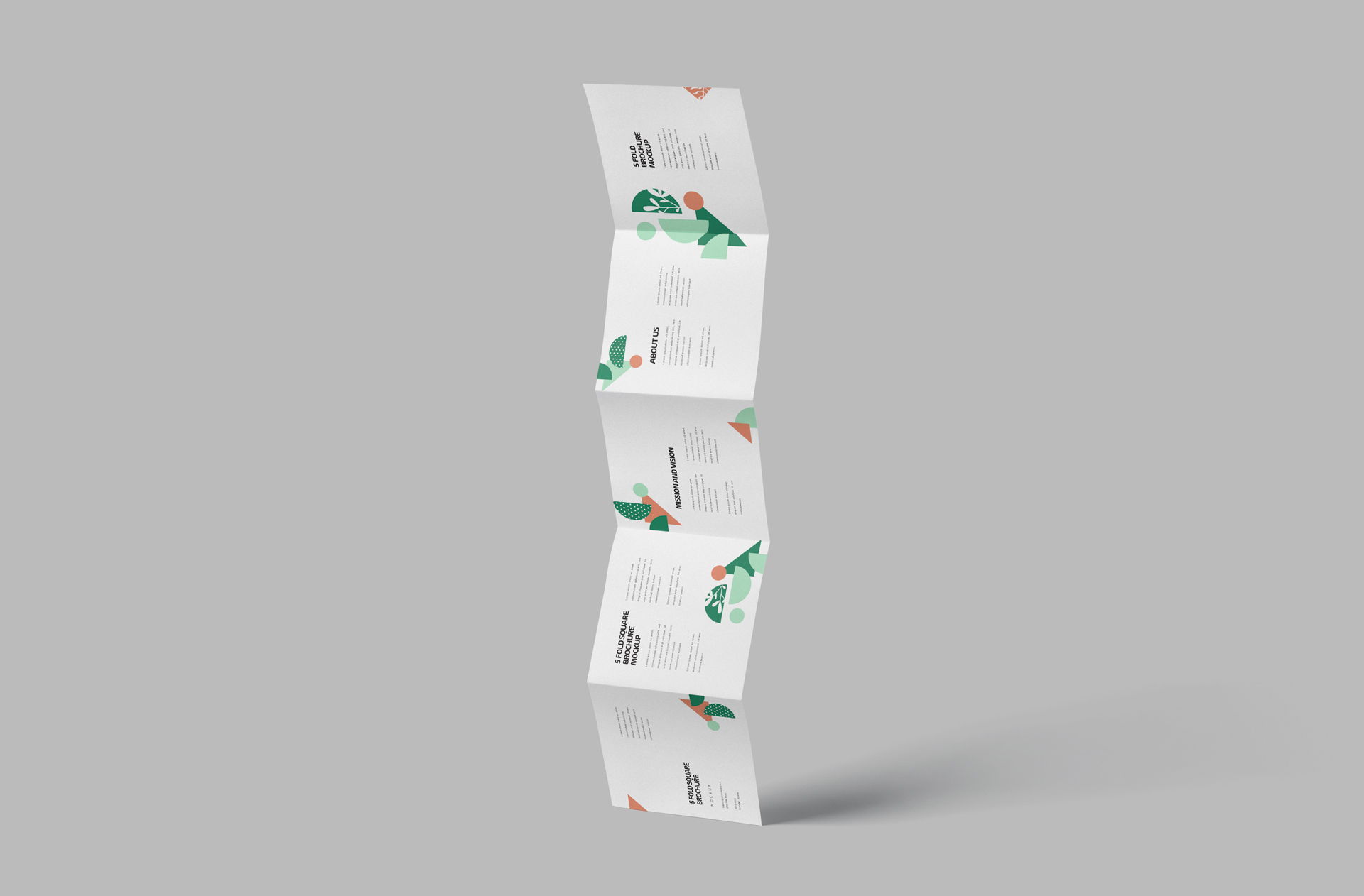 Modern 5-Fold Square Brochure Mockup for Marketing