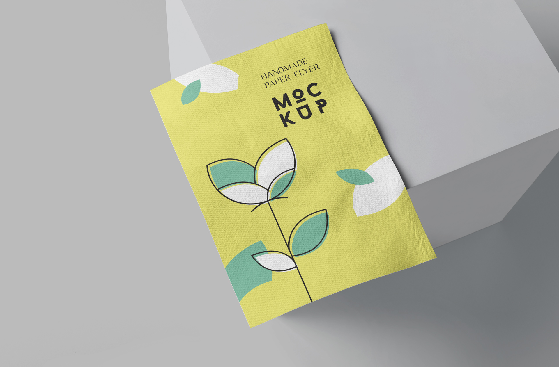 Handmade Paper Flyer Mockup with Realistic Design