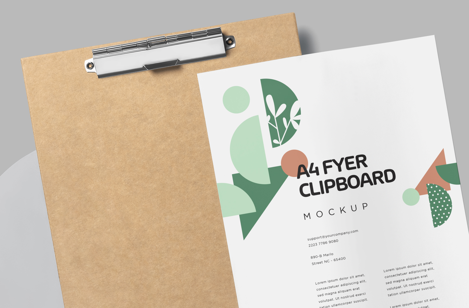 A4 clipboard mockup PSD