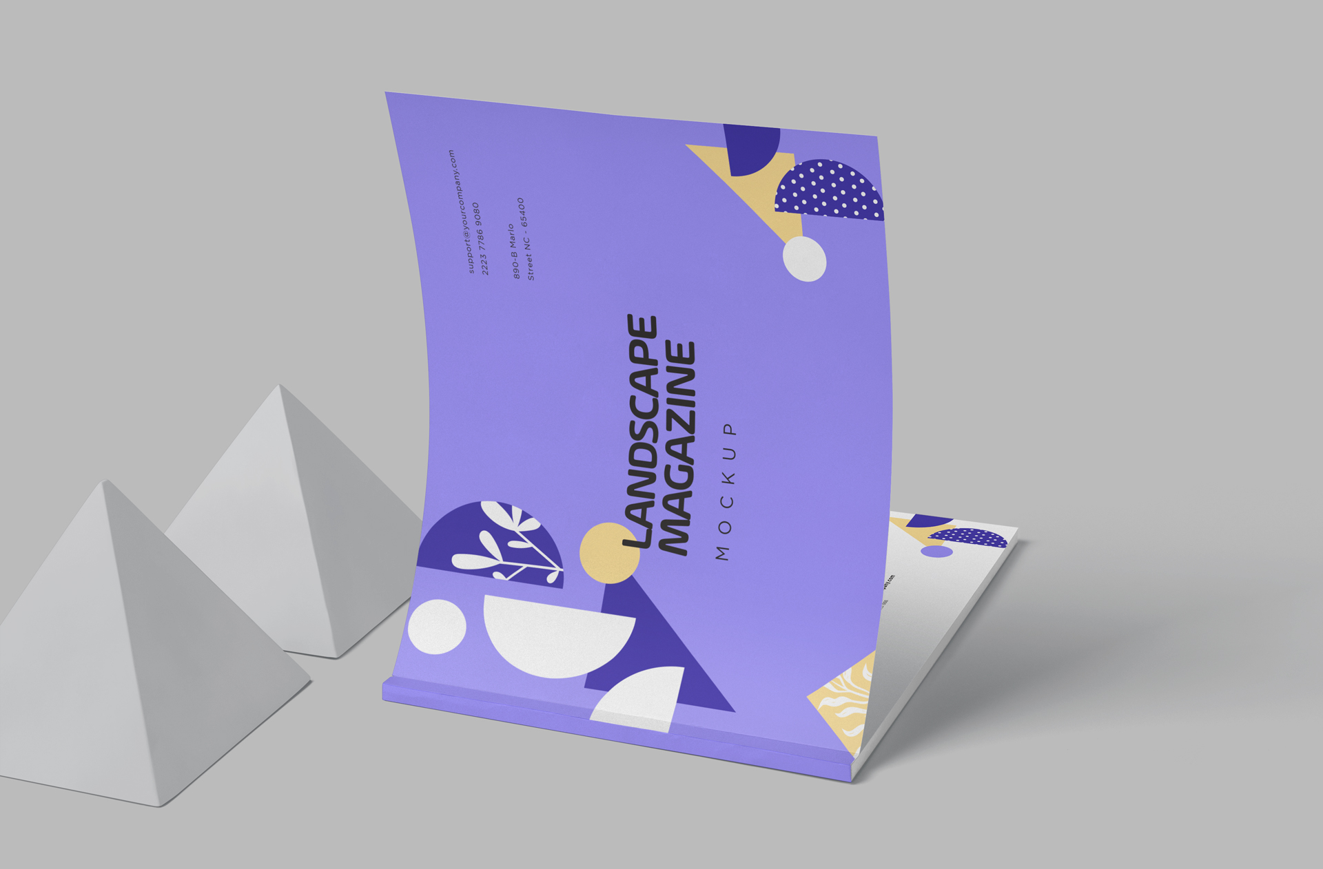 Landscape Magazine Mockup with Realistic Design