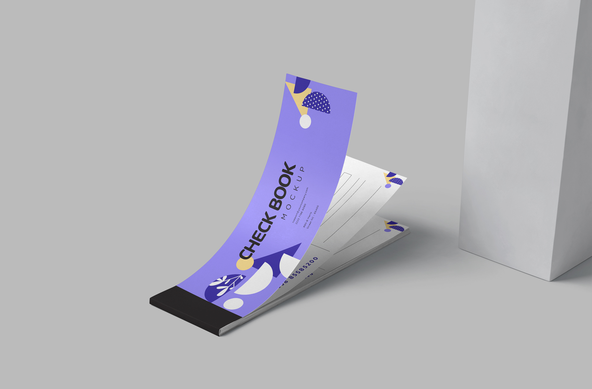 Realistic Check Book Mockup with Customizable Layout