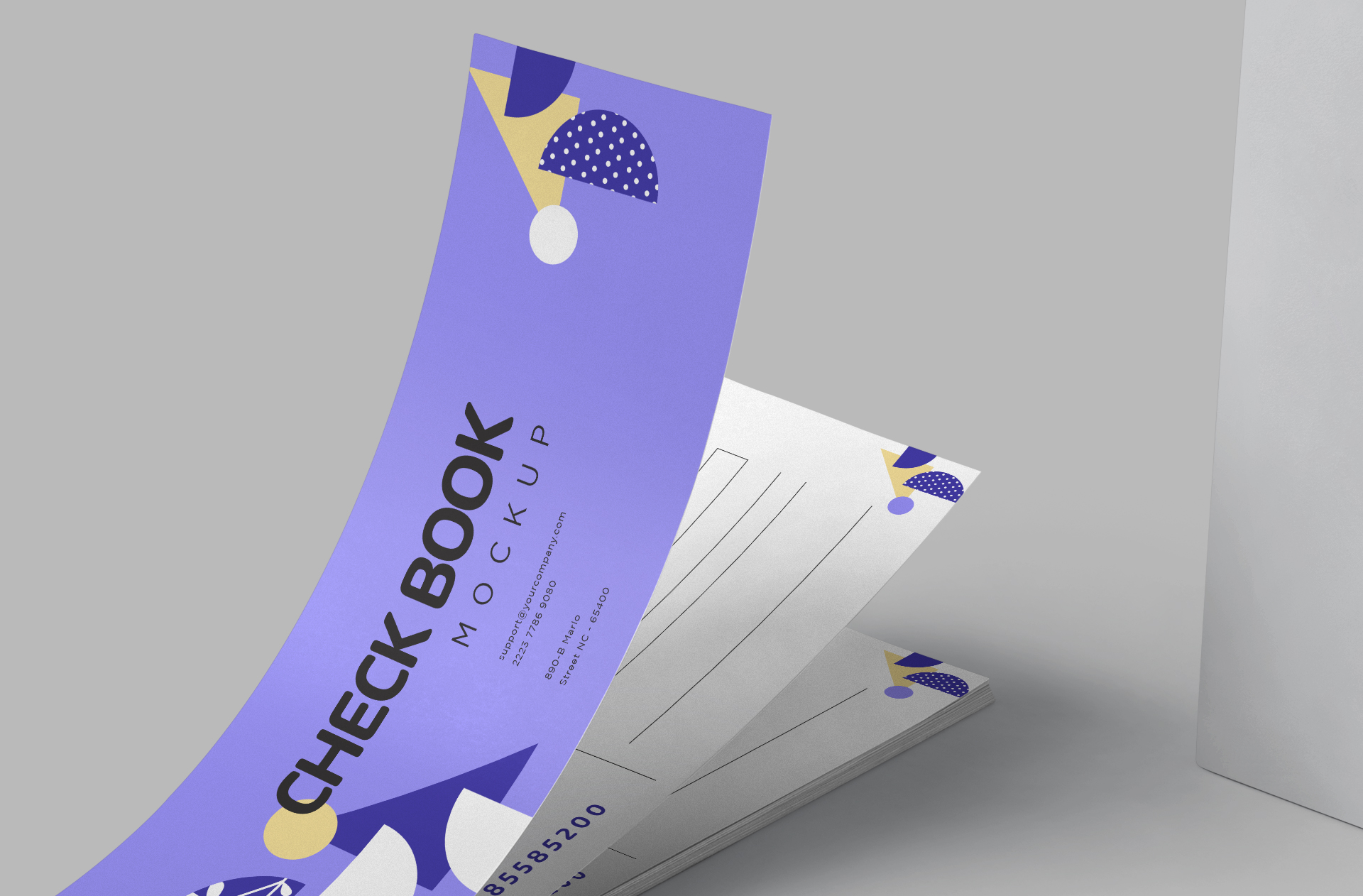 Realistic Check Book Mockup with Customizable Layout