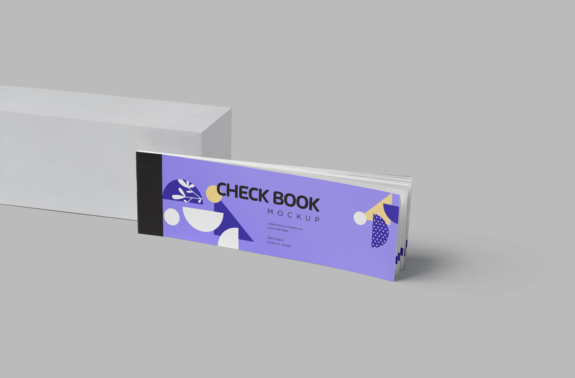 Creative Check Book Mockup with High-Quality Details