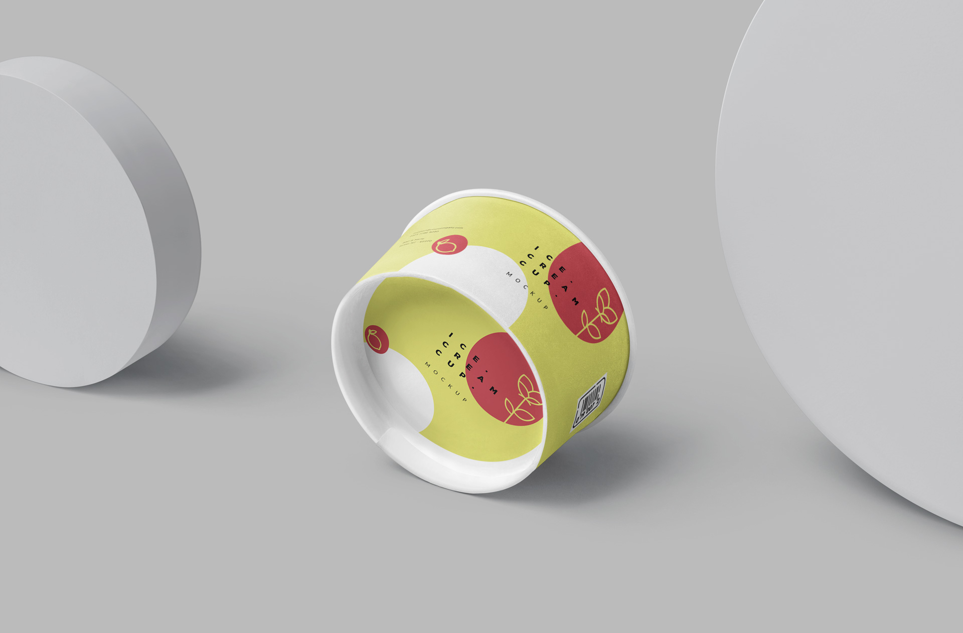 Ice Cream Cup Mockup – Angled Display
