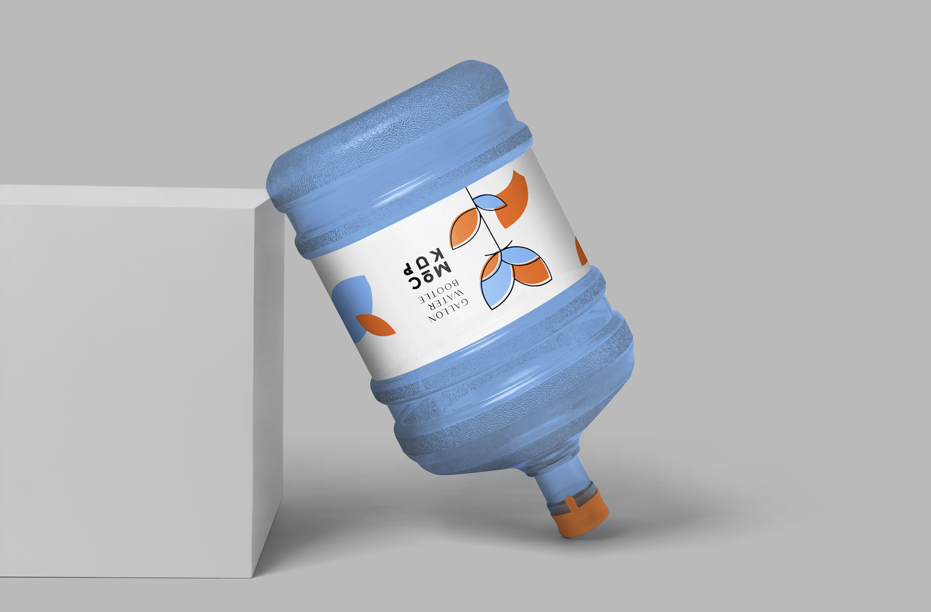 5 Gallon Water Bottle Mockup Tilted Perspective