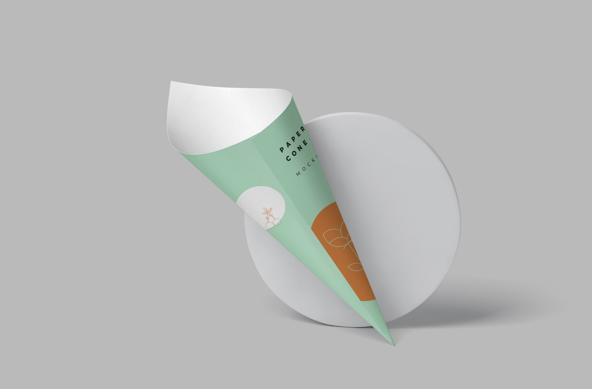 Realistic Paper Cone Mockup for Snack Packaging