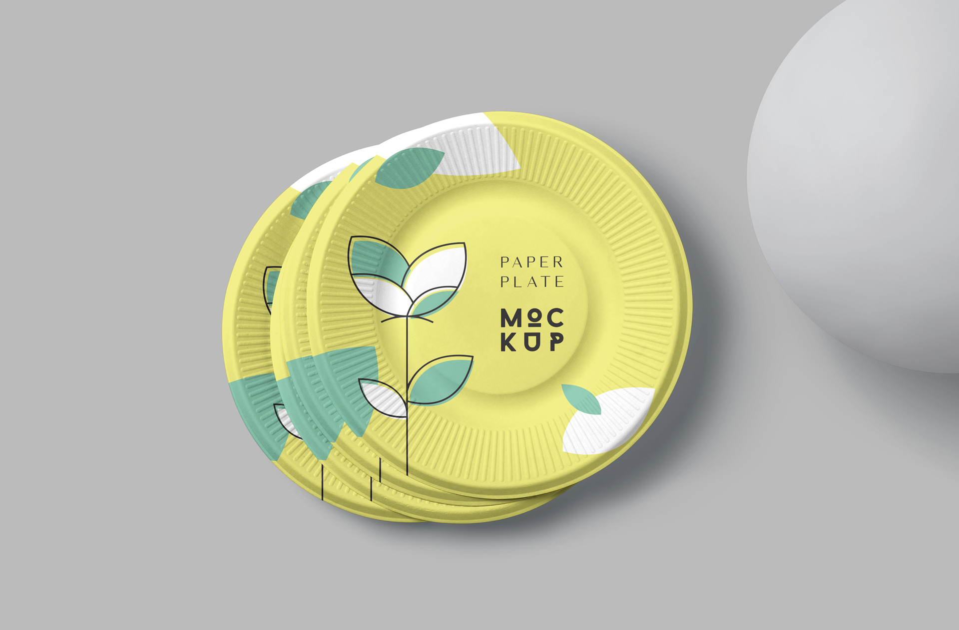 Customizable Disposable Paper Plate Mockup Design