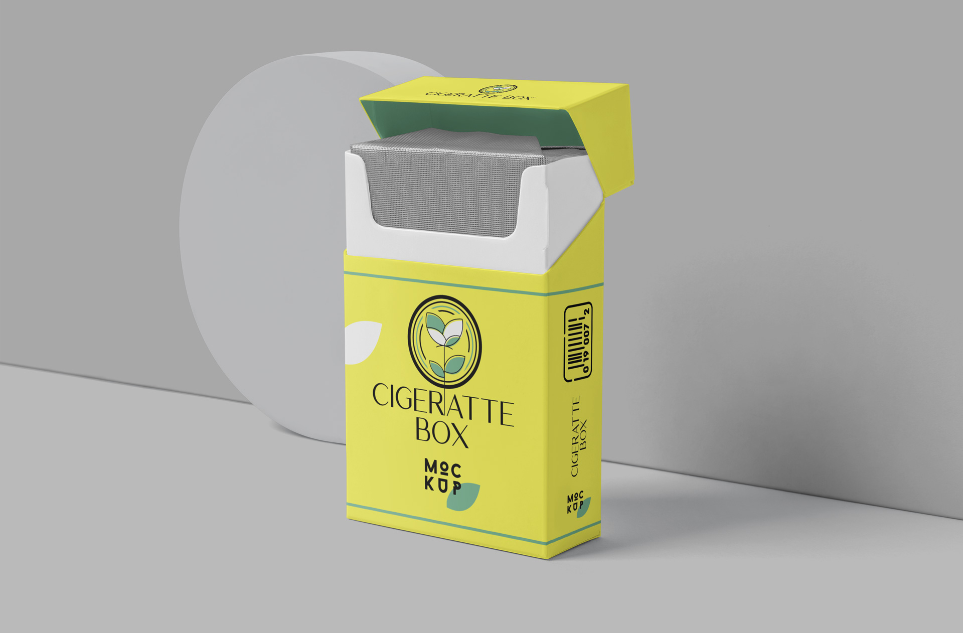 Realistic Tobacco Box Mockup with Open Layout