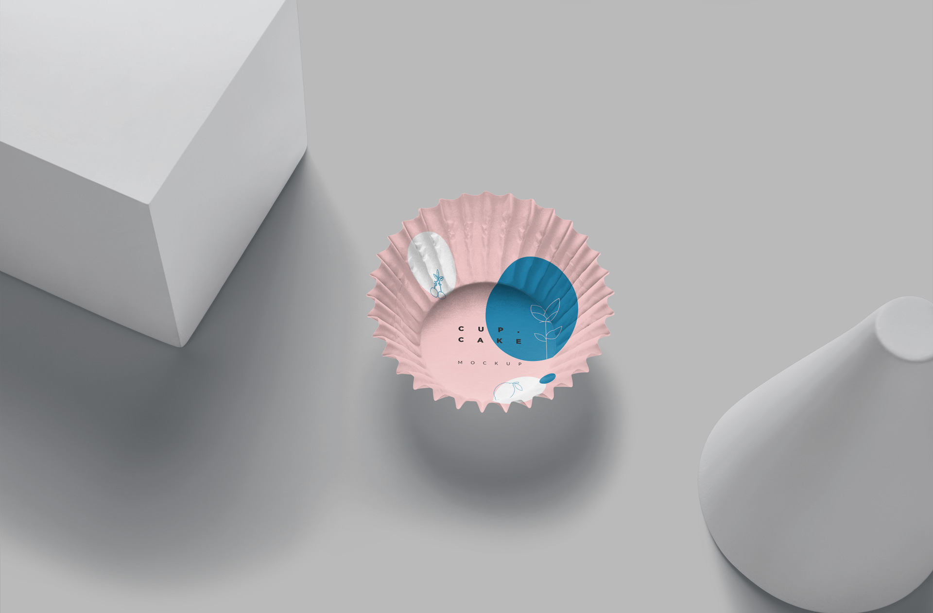 Professional Cupcake Wrapper Mockup with Detailed Design