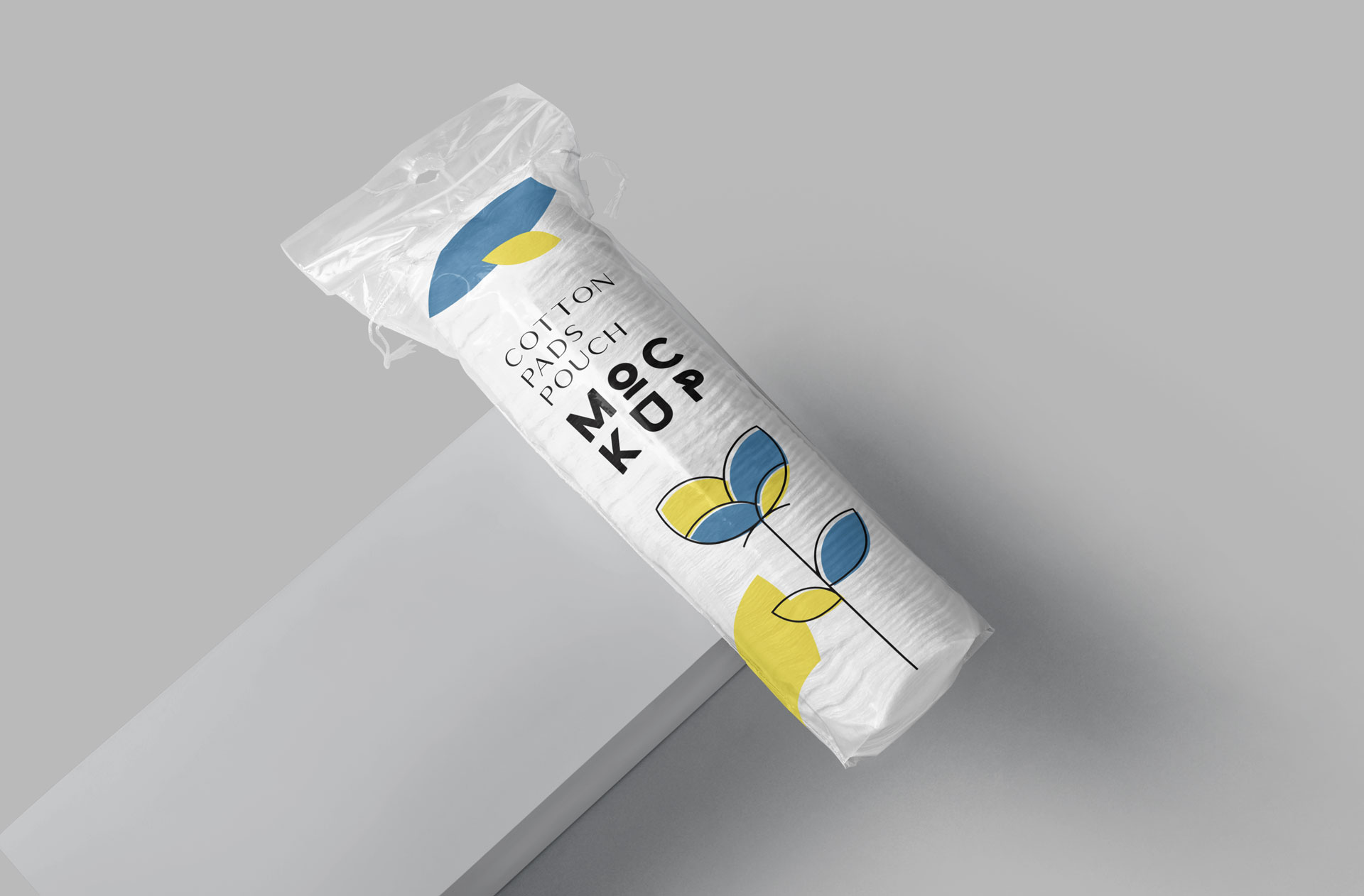 Realistic Cotton Pads Pouch Mockup with Detailed Design