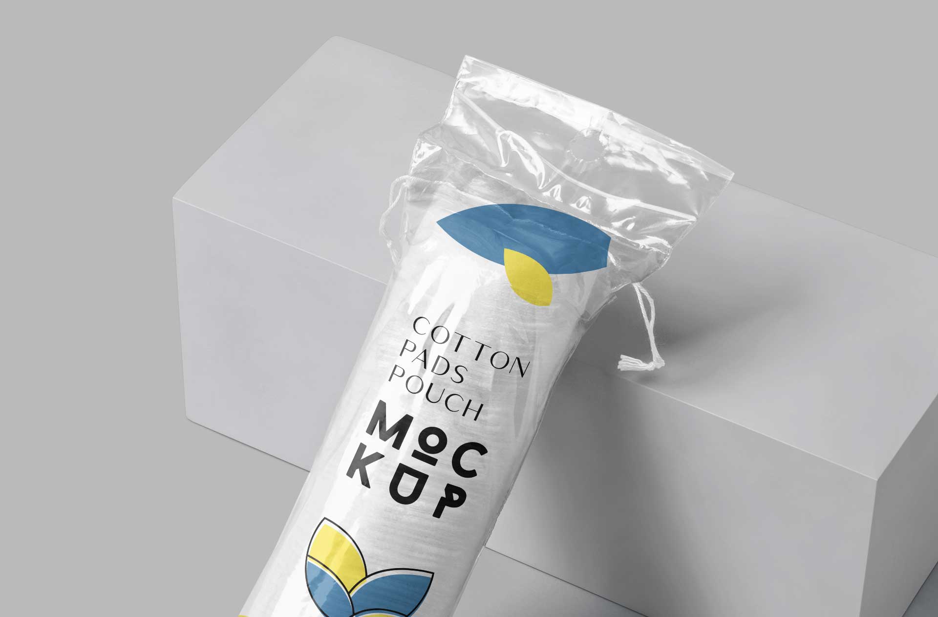 clean cotton pads pouch mockup