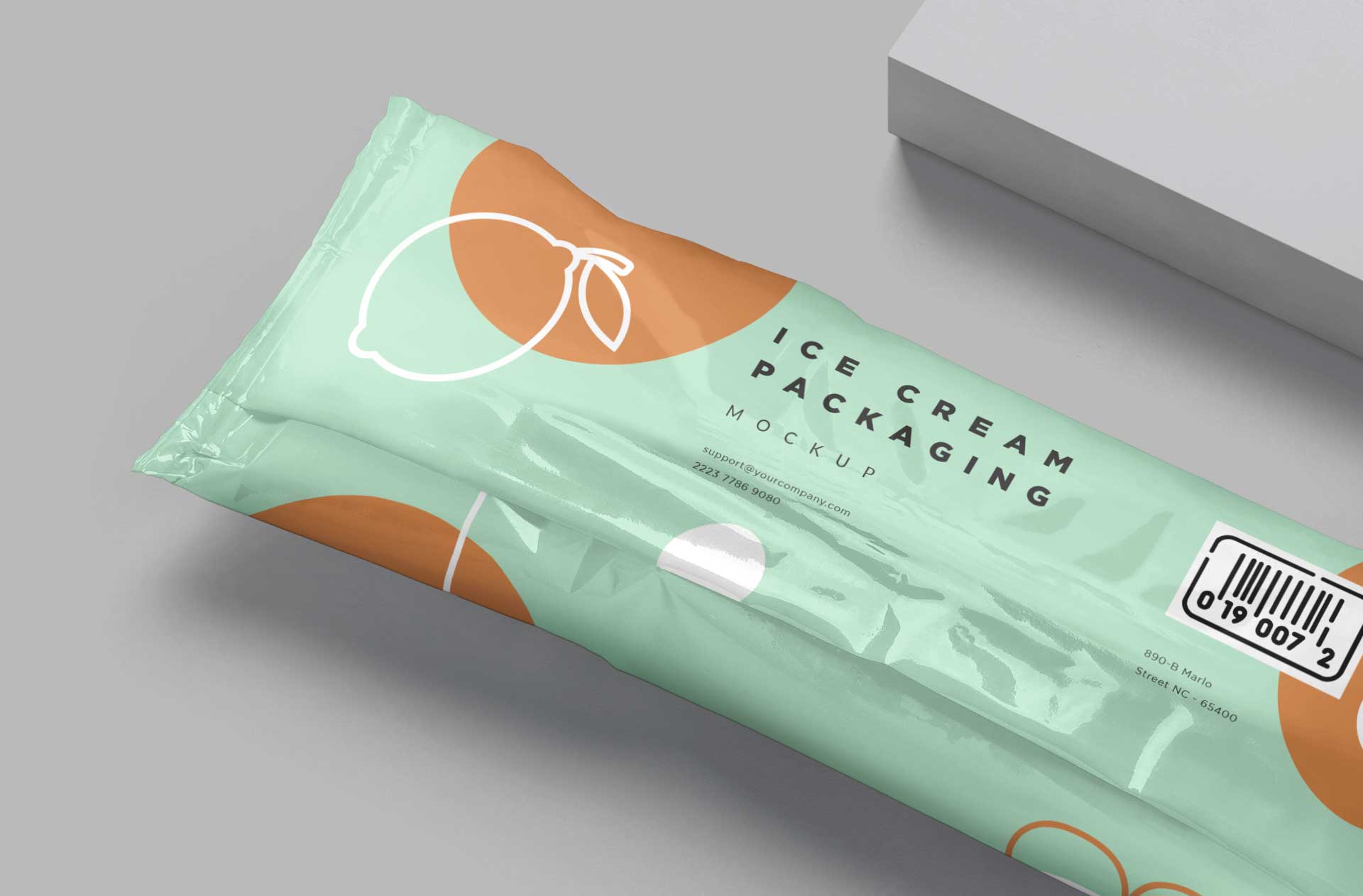 clean ice cream packaging mockup