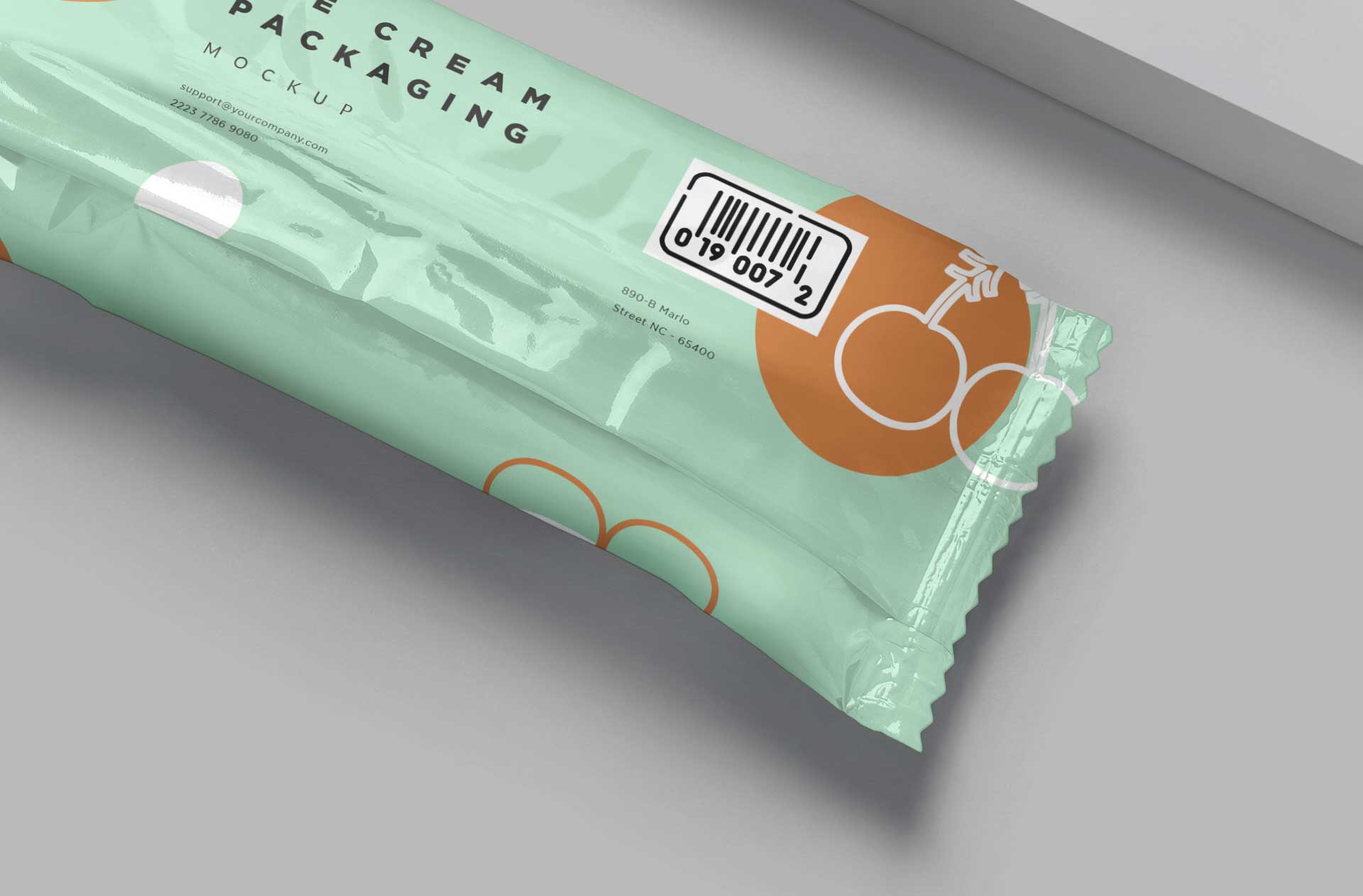 clean ice cream packaging mockup