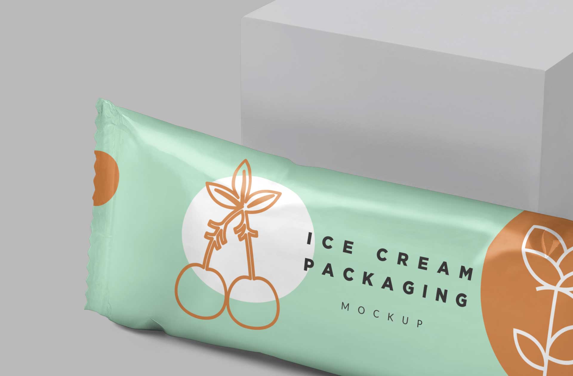 clean ice cream packaging mockup