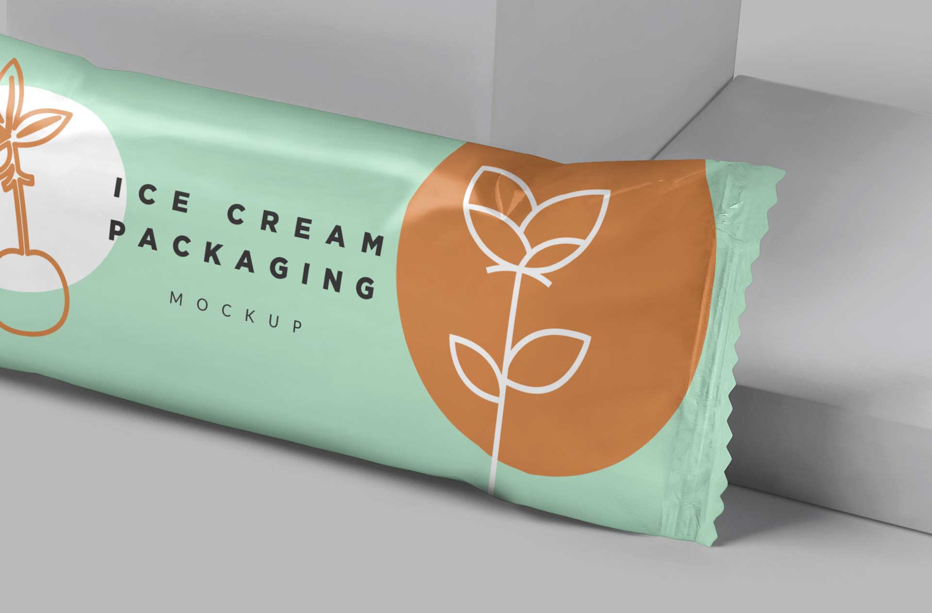 clean ice cream packaging mockup