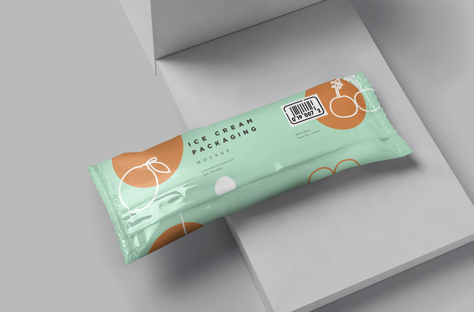 Custom Ice Cream Packaging Mockup for Frozen Desserts