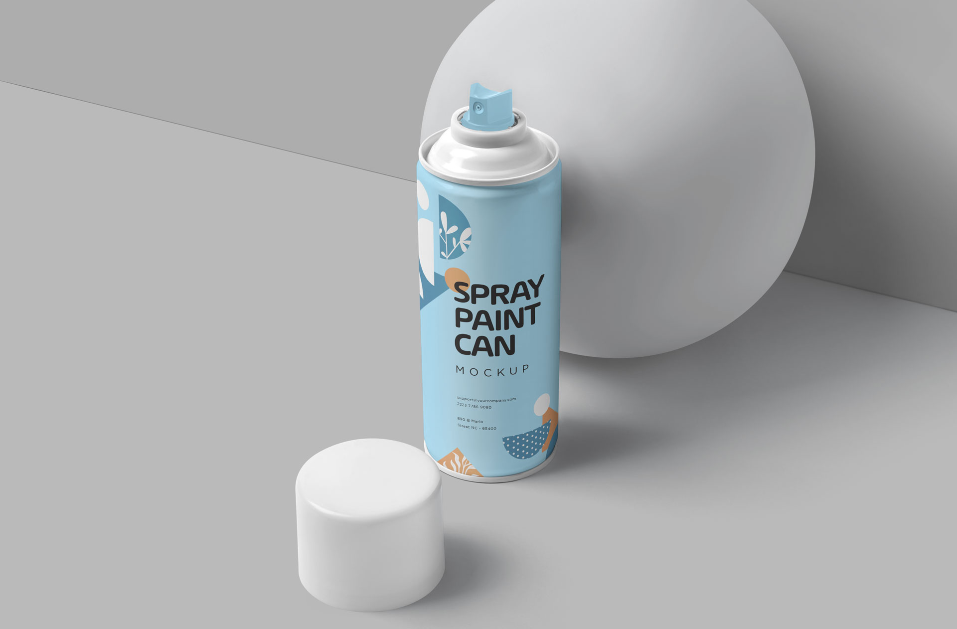 Realistic Spray Paint Can Mockup with Open Lid