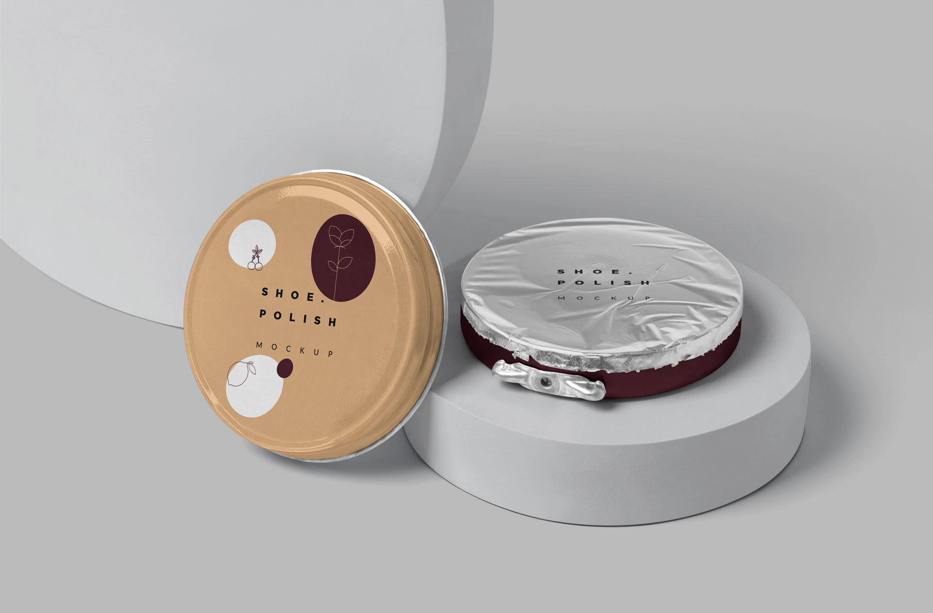 Shoe Polish Tin Mockup with Realistic Details