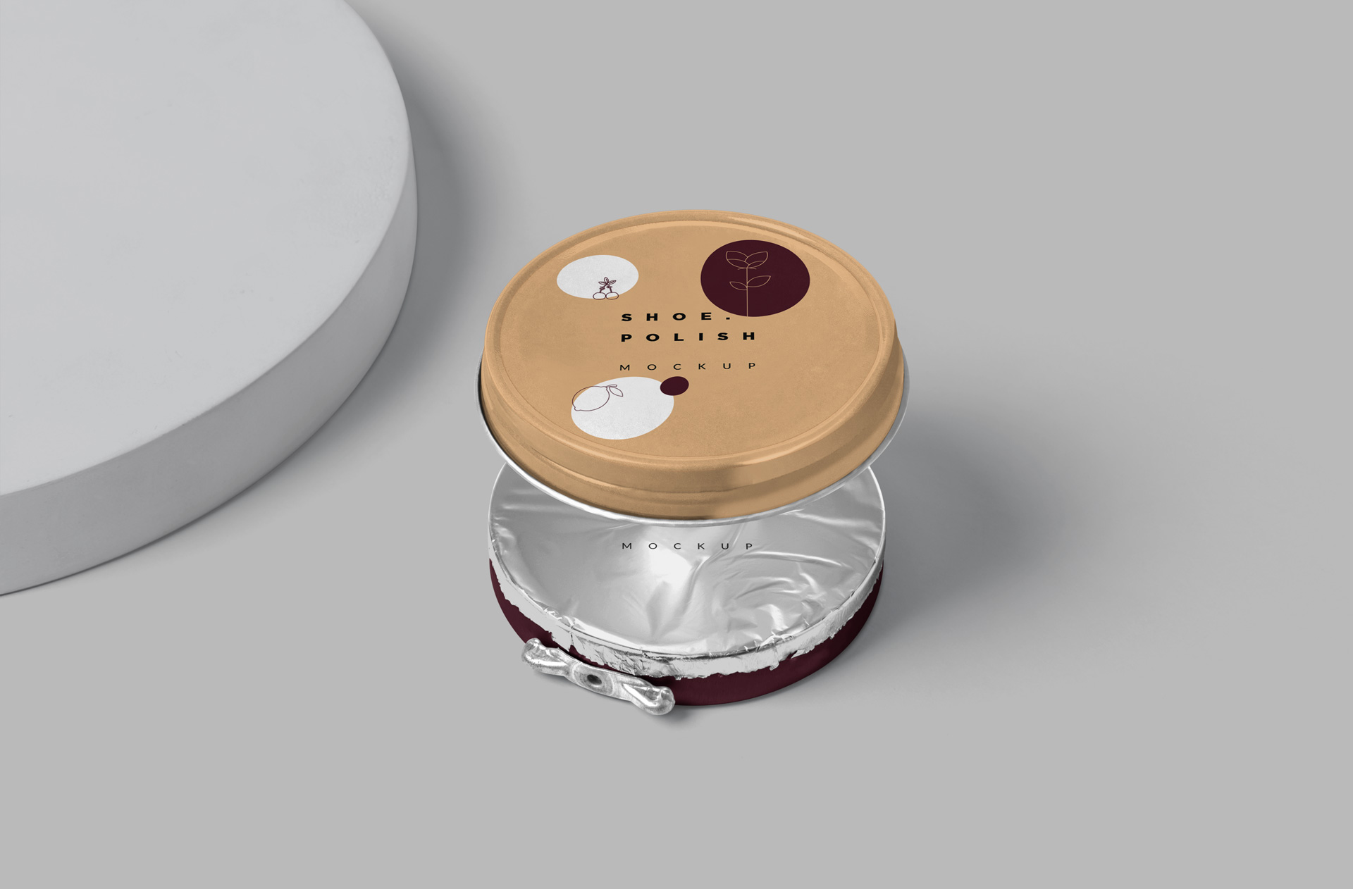 Open Shoe Polish Tin Mockup for Product Packaging