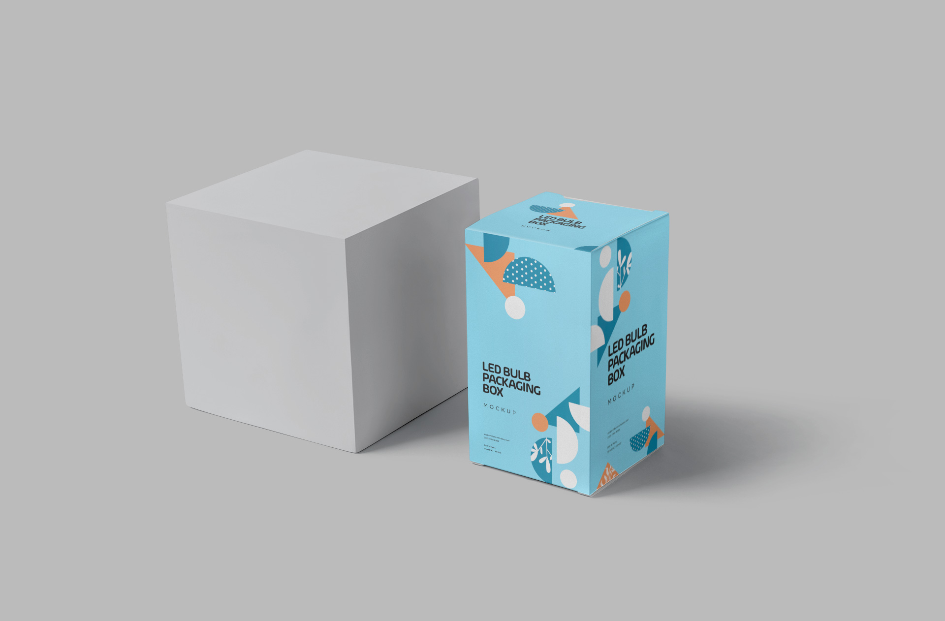 Custom LED Bulb Packaging Box Mockup Design