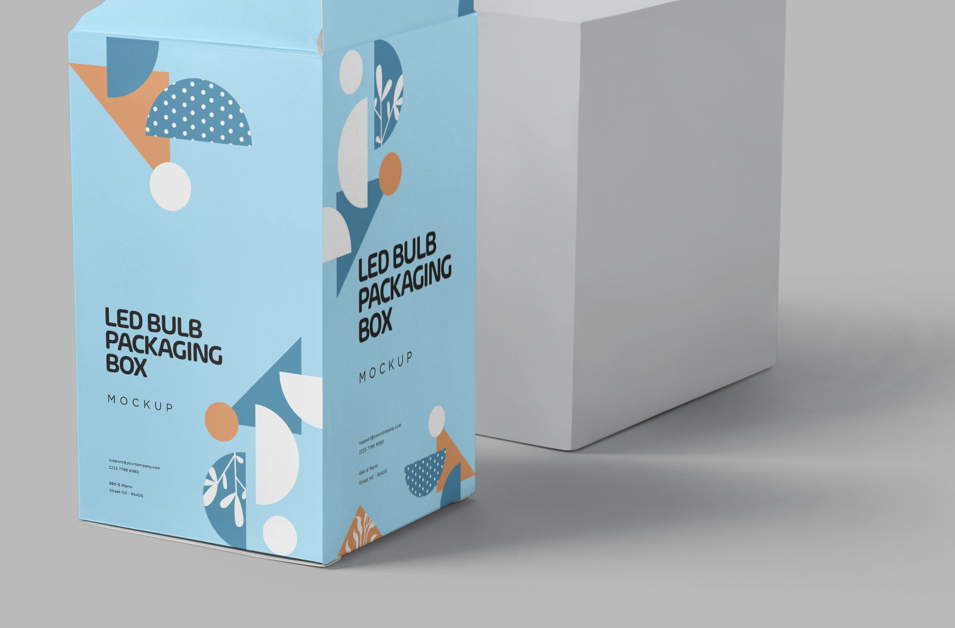 cardboard LED bulb box mock-up