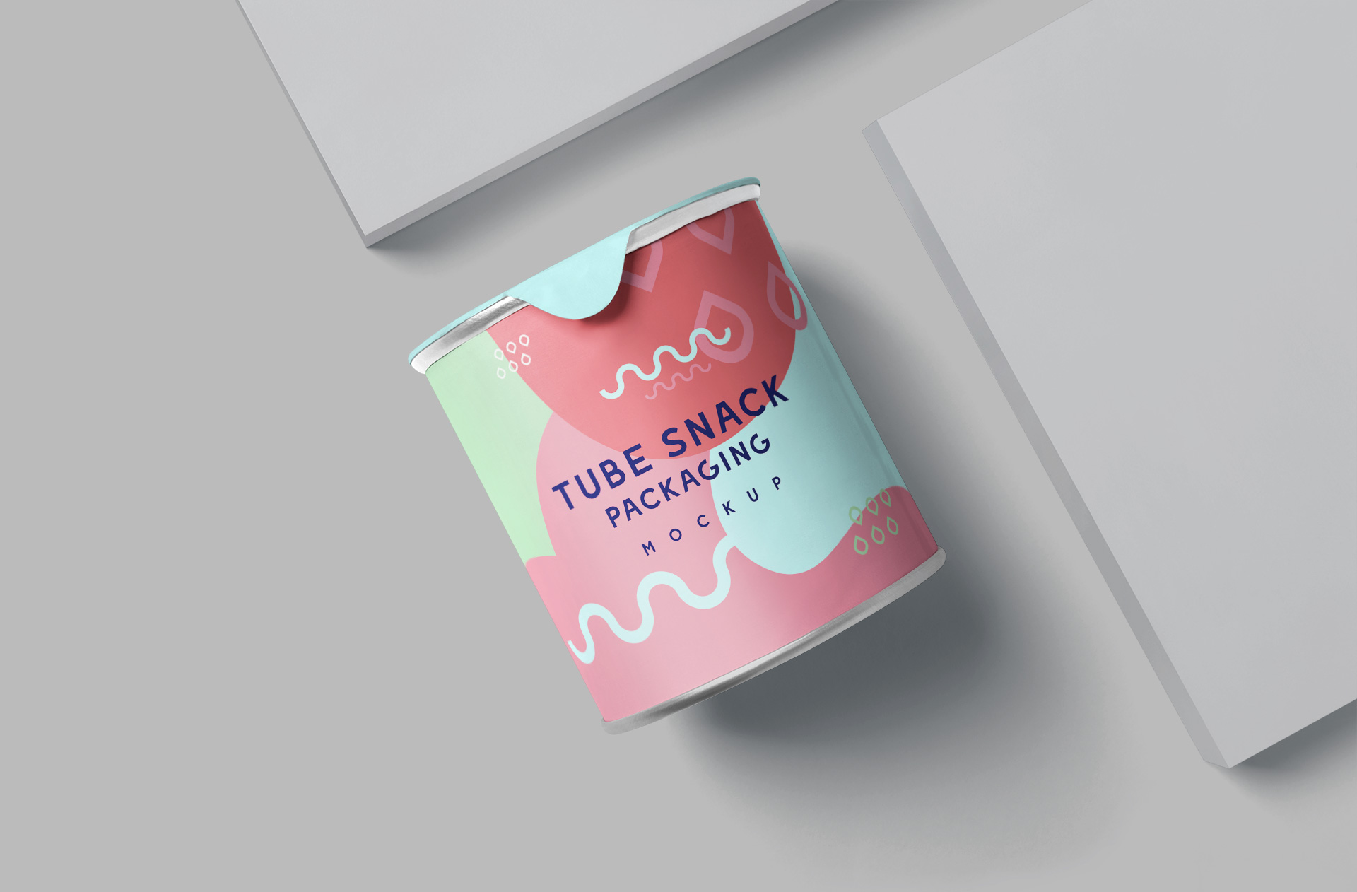Tube Snack Packaging Mockup with Realistic Design