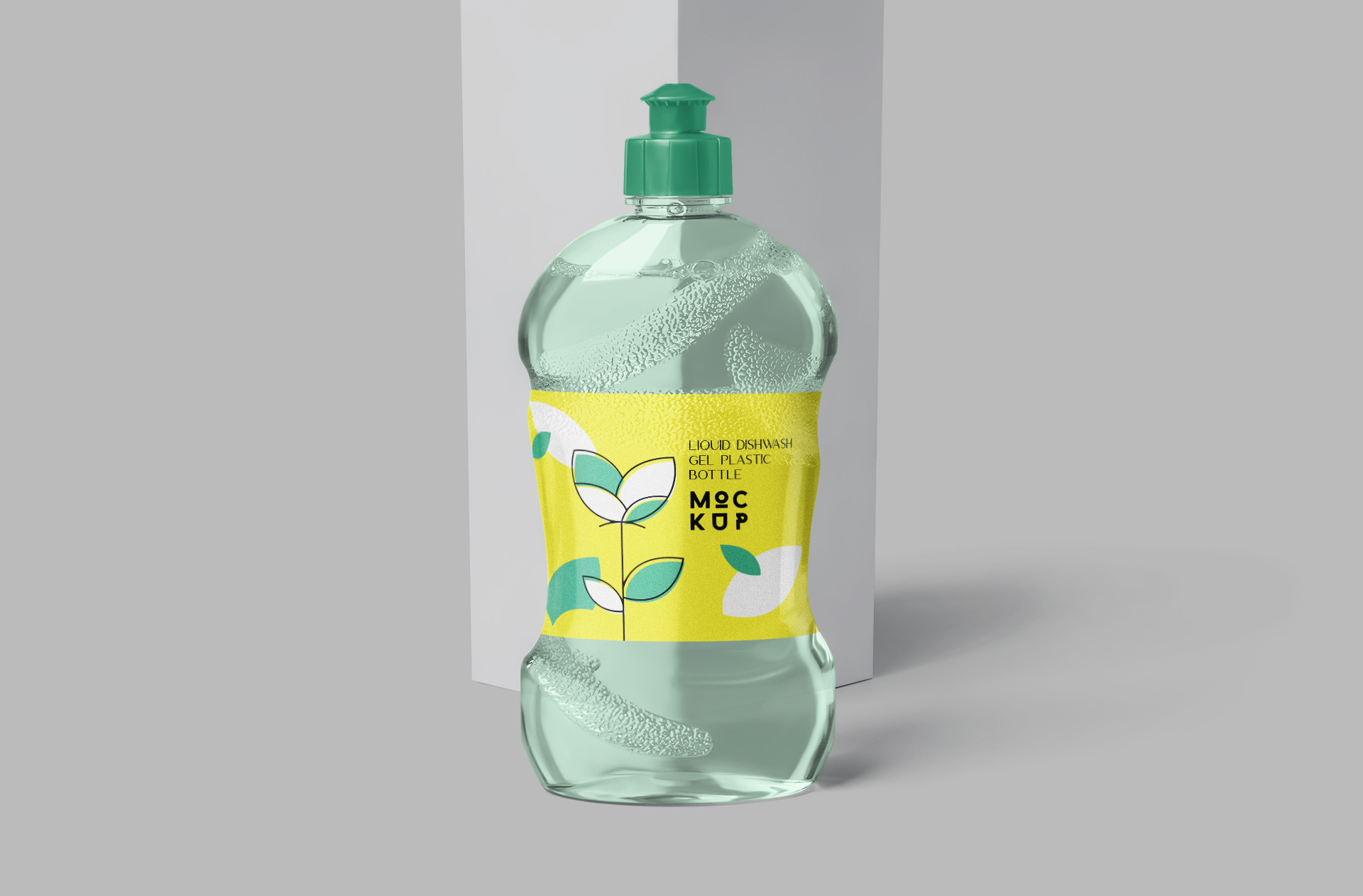 Liquid Dishwashing Bottle Mockup with Realistic Design