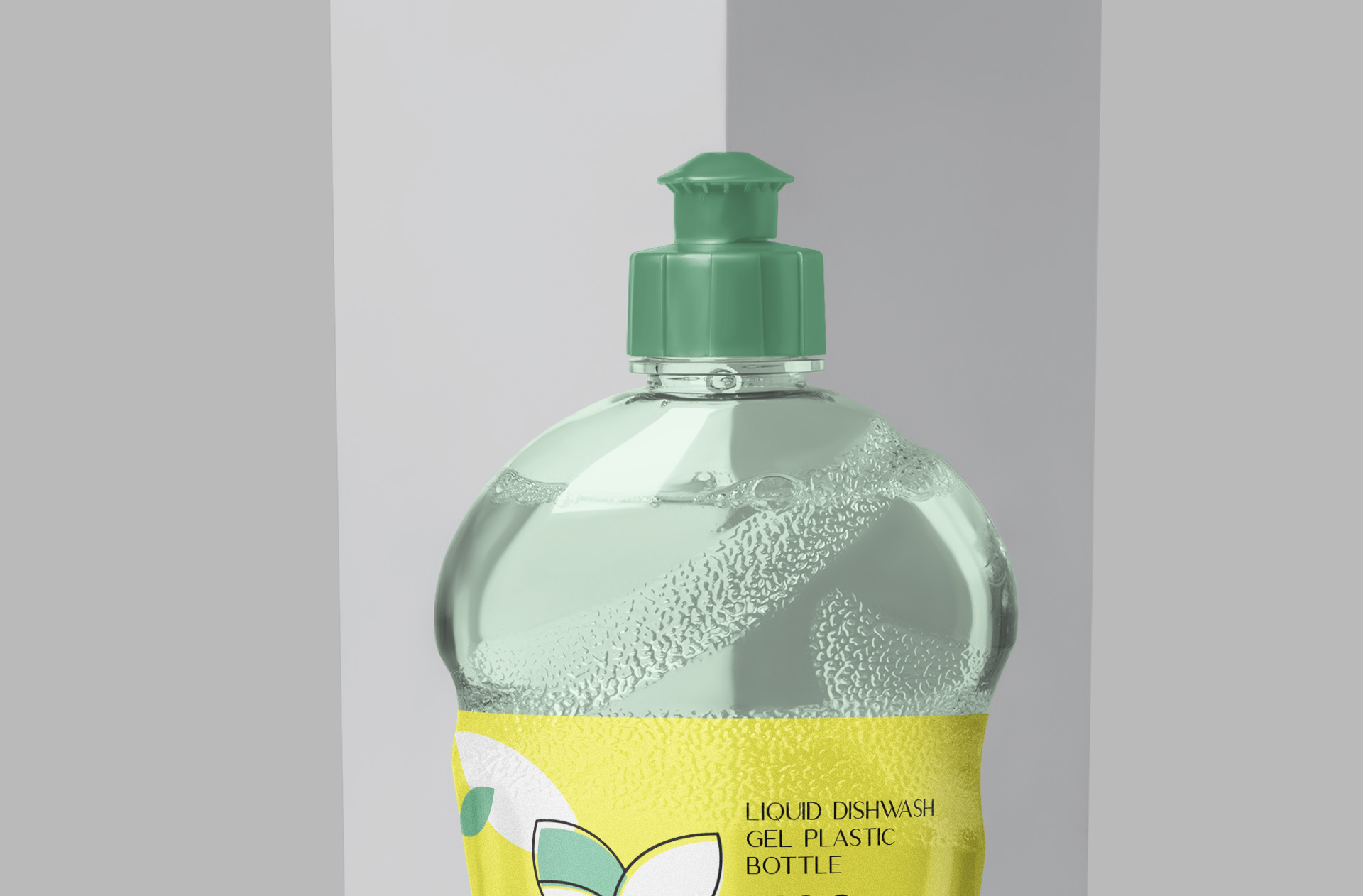 Liquid Dishwashing Bottle Mockup with Realistic Design