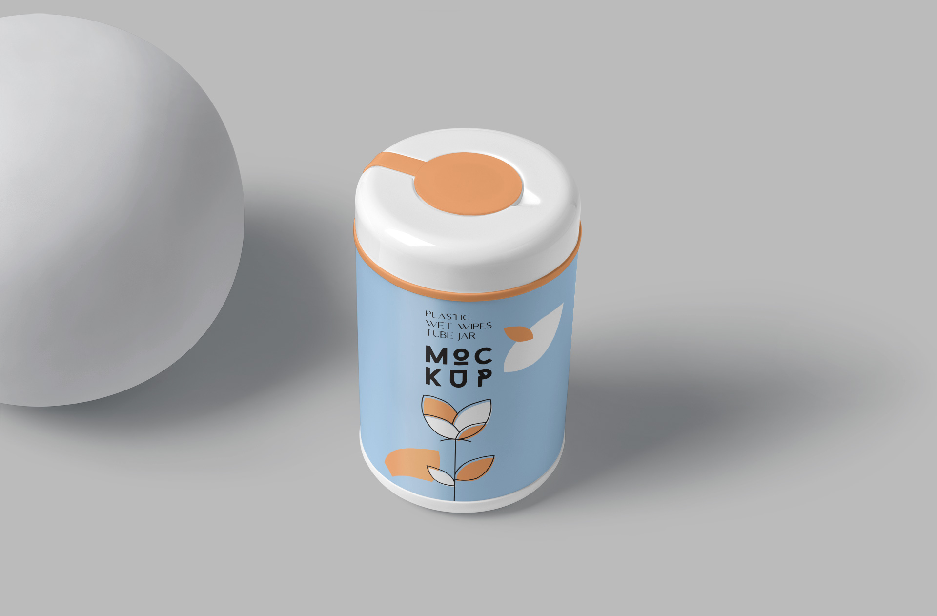 Plastic Wet Wipes Tube Jar Mockup Top View