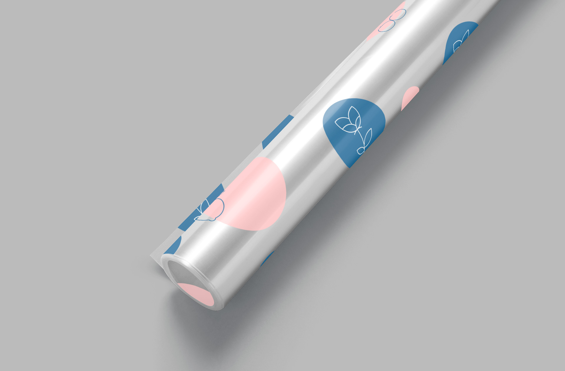 Rolled Plastic Sheet Mockup with Elegant Prints