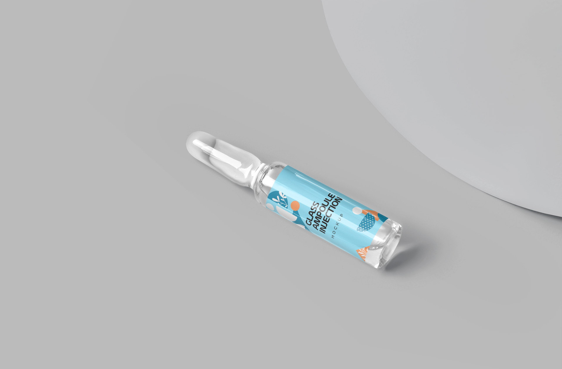 Glass Ampoule Injection Mockup Side Angle View