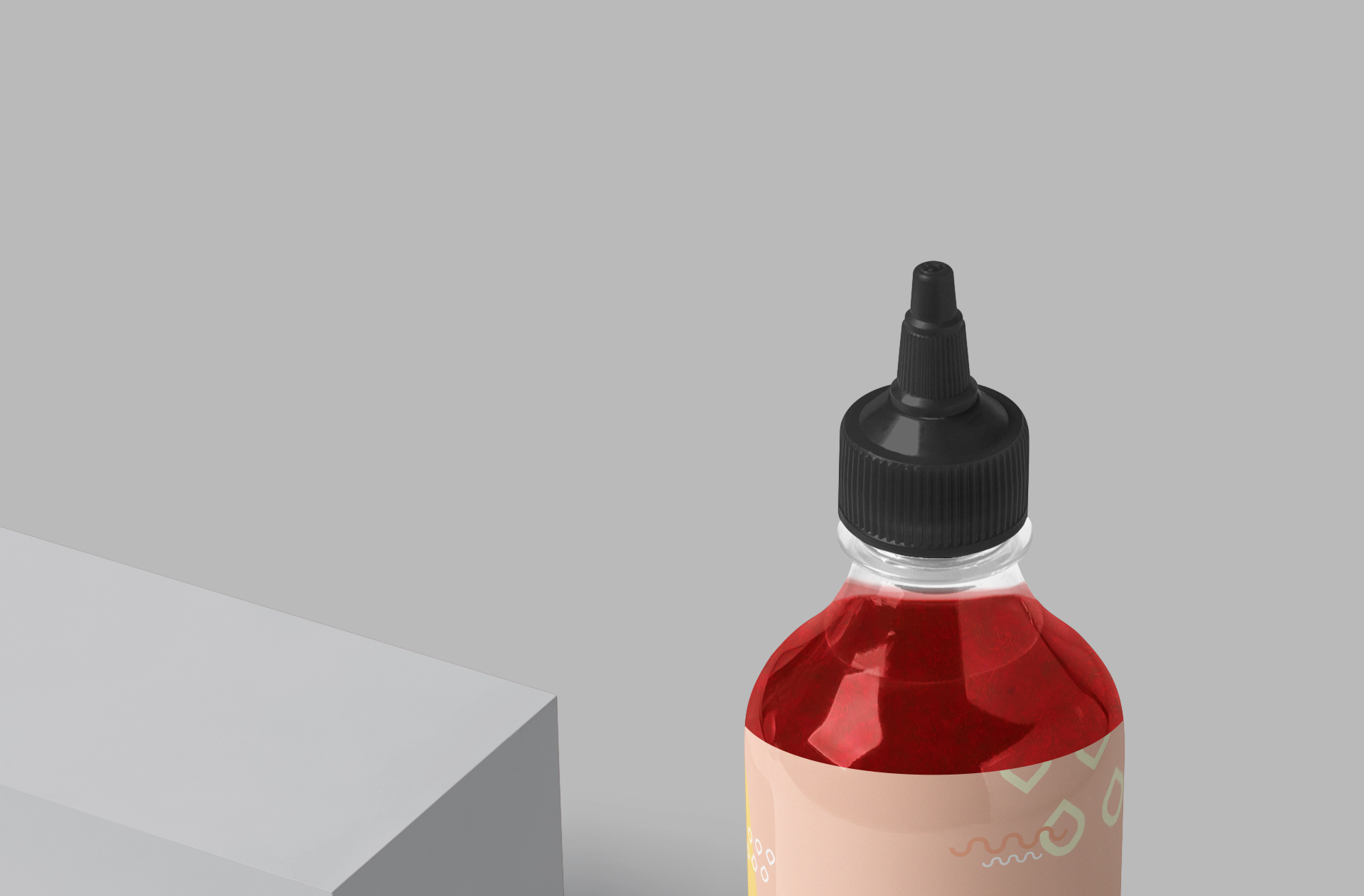 bottle mock-up with cap