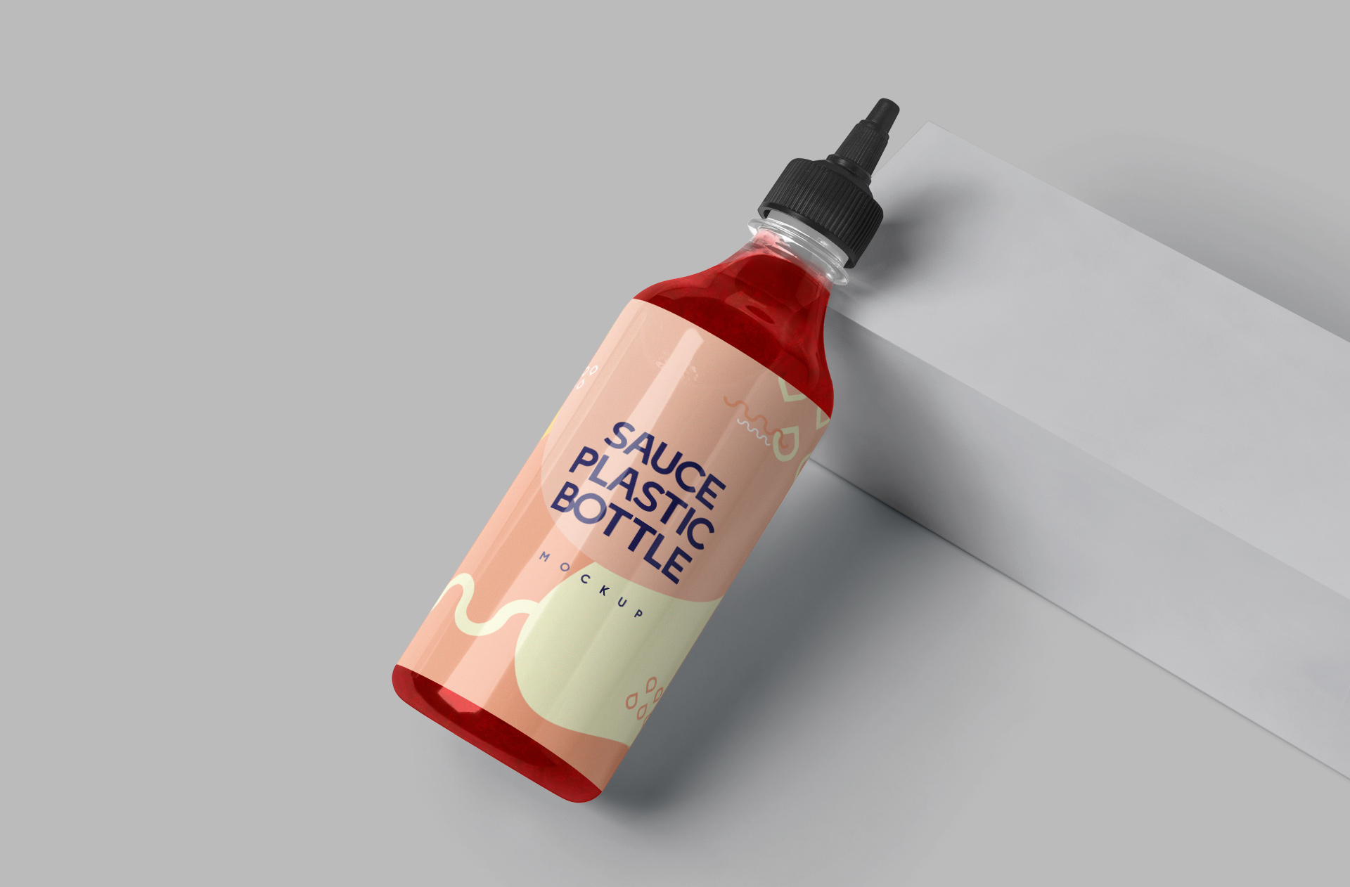 Customizable Sauce Bottle Mockup for Food Branding