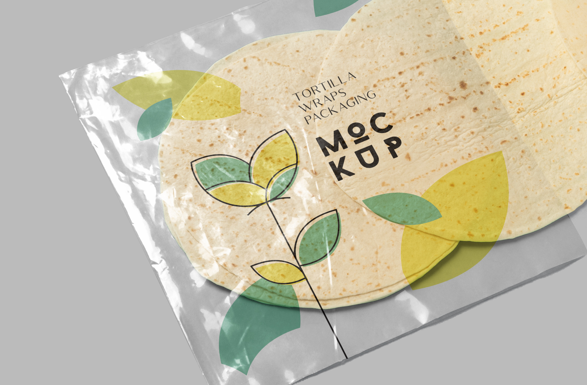 clear plastic tortilla bag mock-up