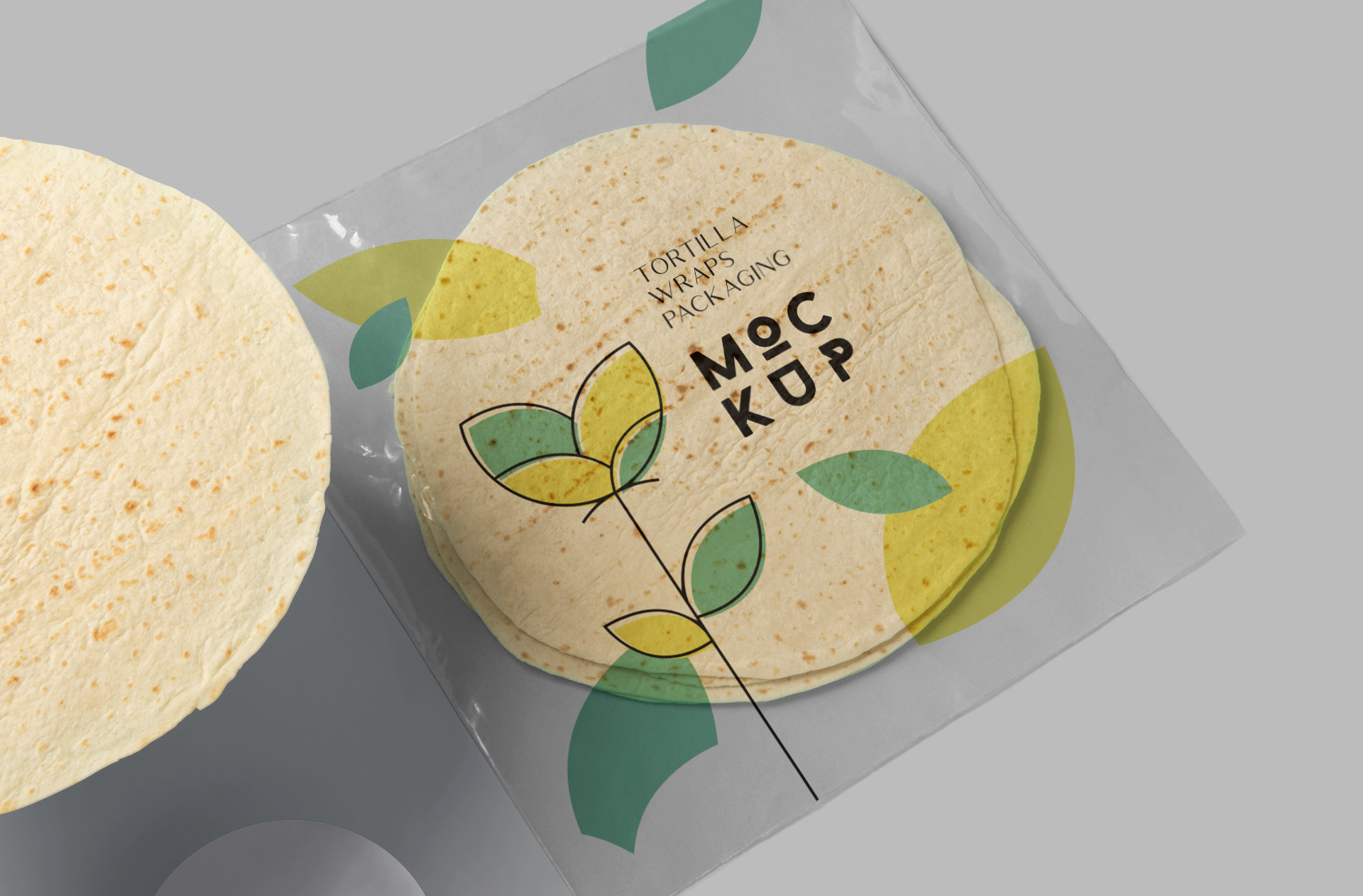 Sleek Plastic Pouch Mockup for Tortilla Wraps