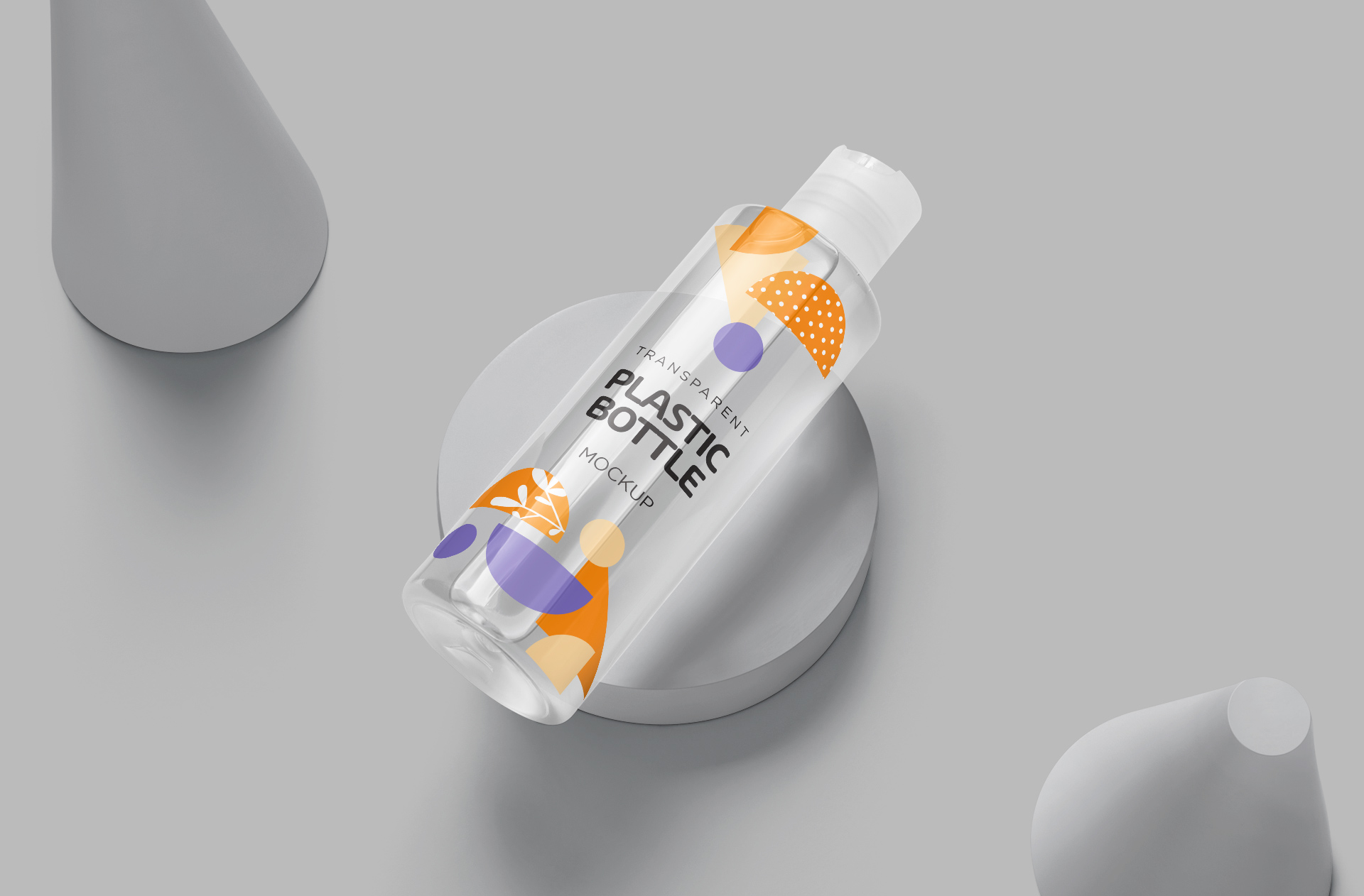 Transparent Plastic Bottle Mockup Customizable Design
