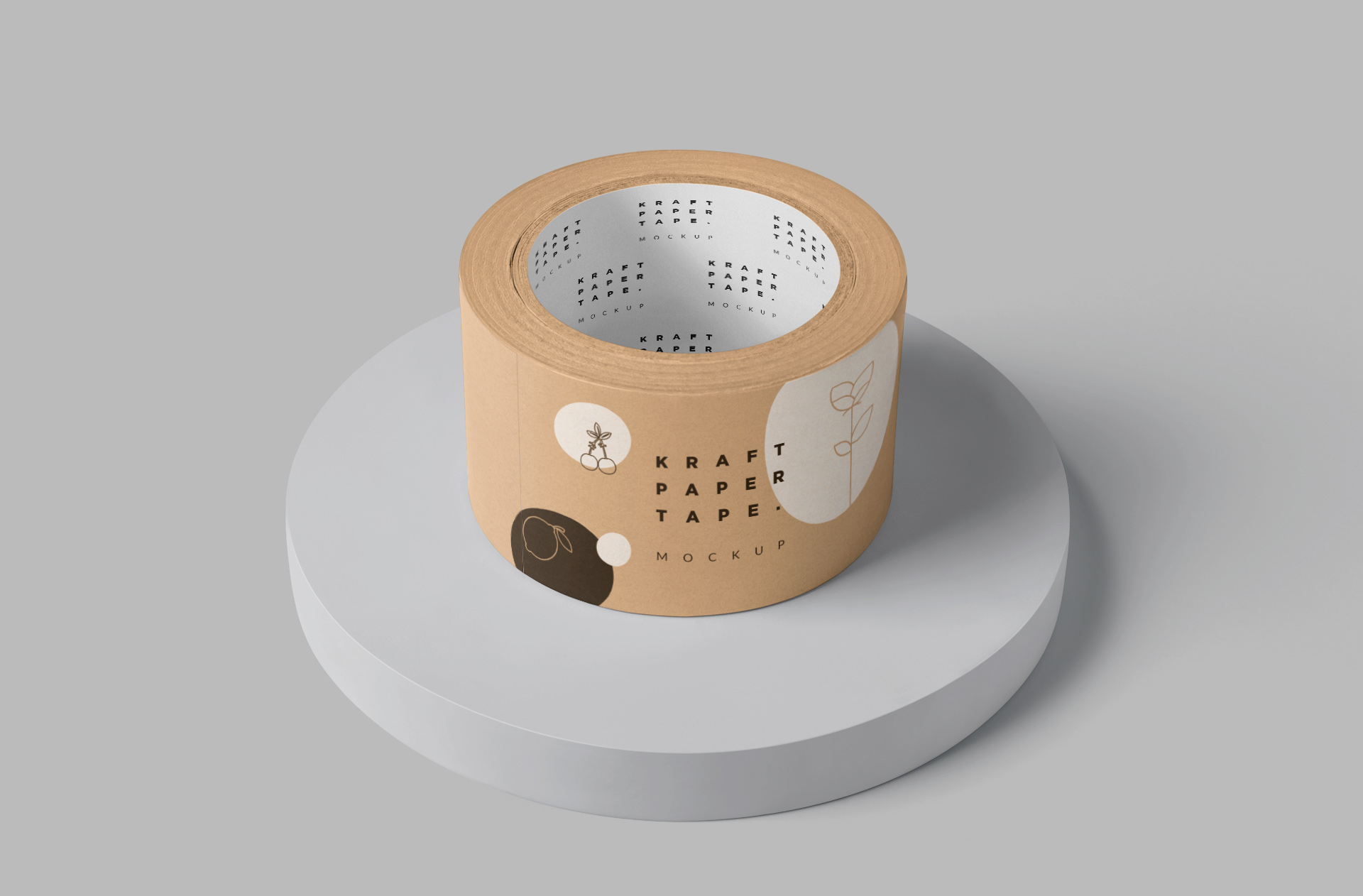 Realistic Kraft Paper Tape Packaging Mockup