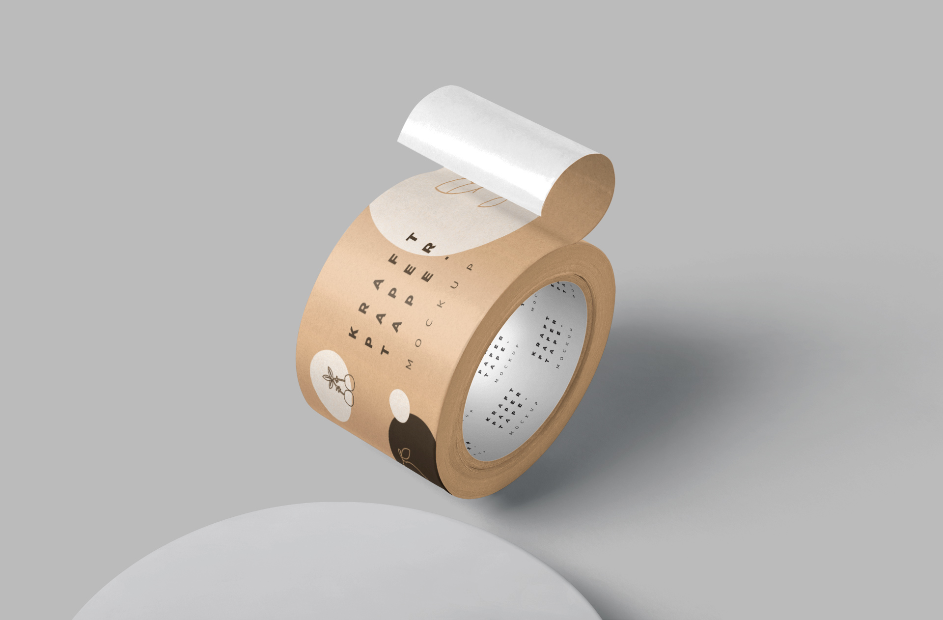 Eco-Friendly Kraft Paper Tape Roll Mockup