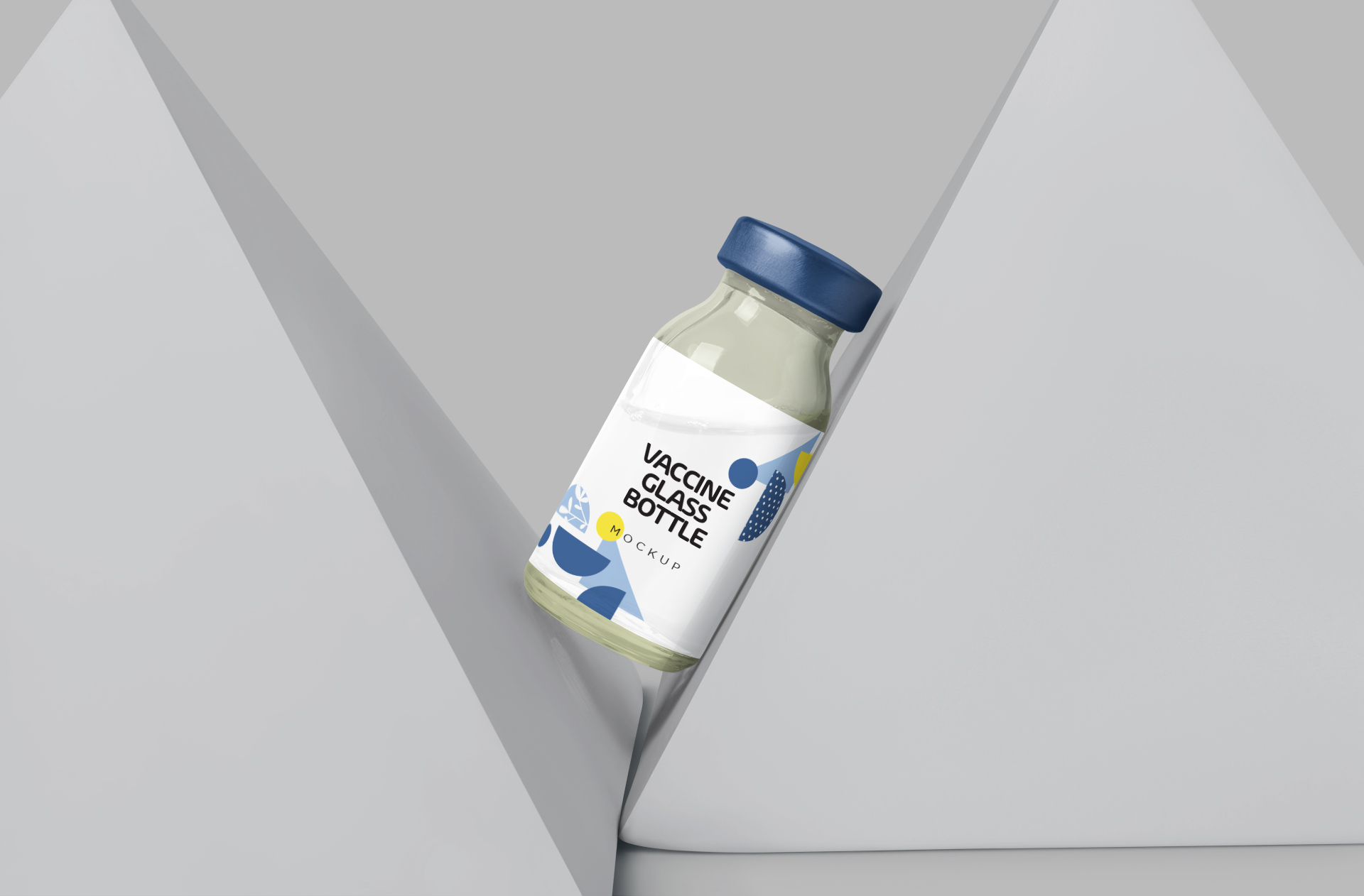 Realistic Glass Vial Mockup for Medicine Branding