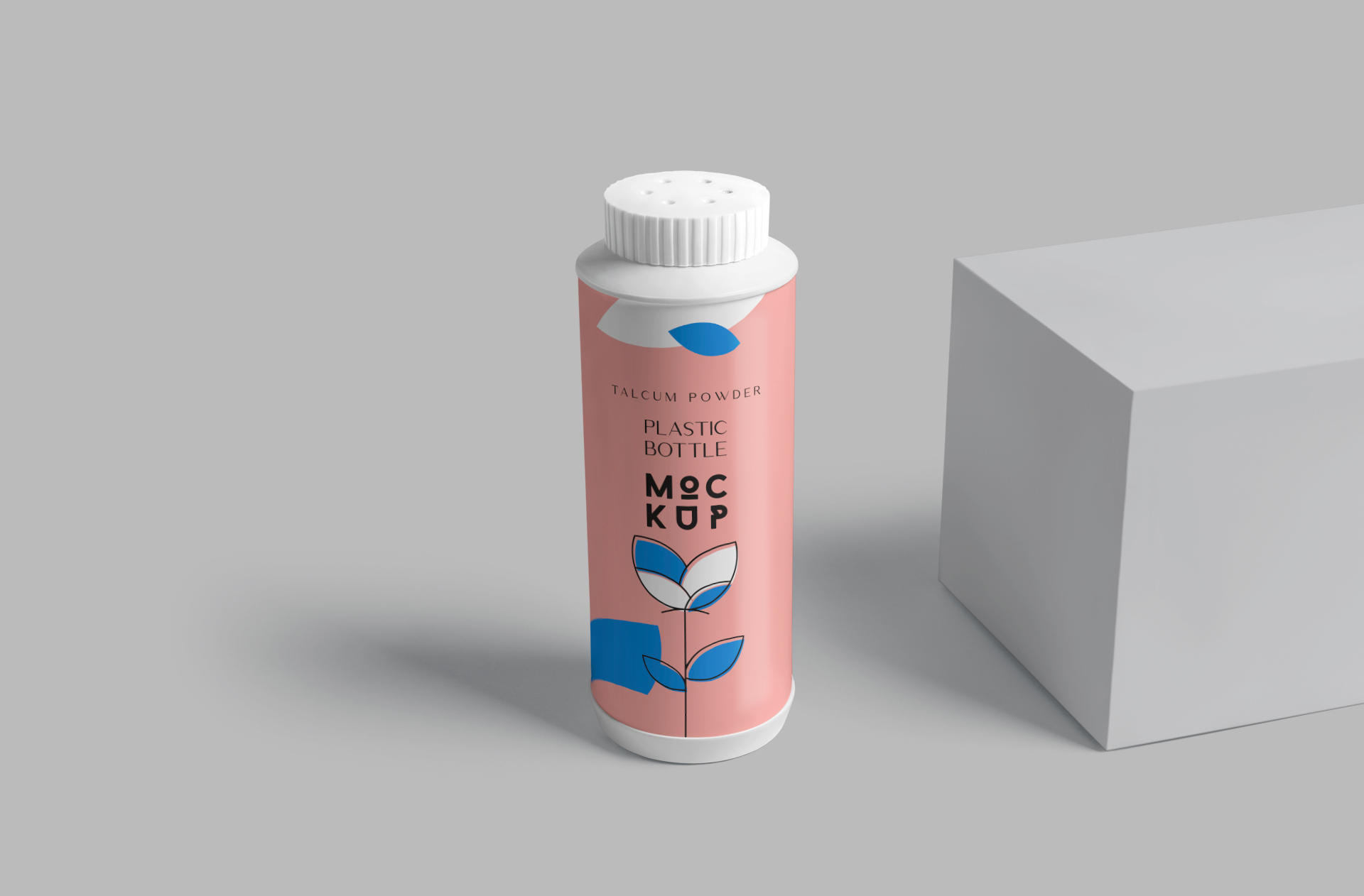 Talcum Powder Plastic Bottle Mockup for Branding