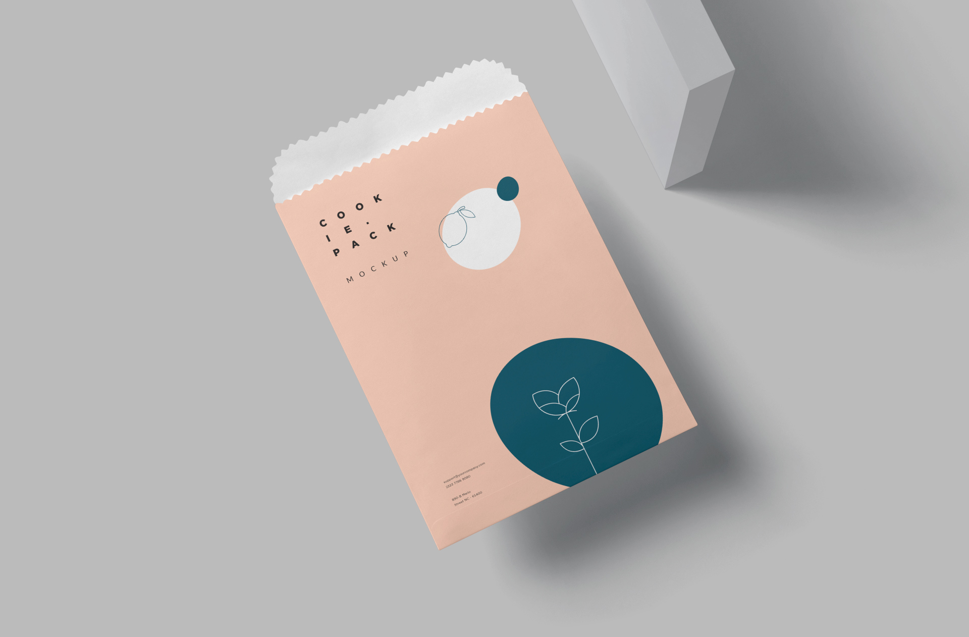 Realistic Cookie Pack Packaging Mockup