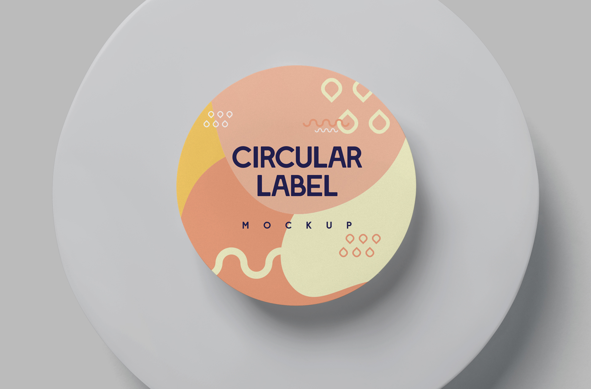 circular product label mock-up