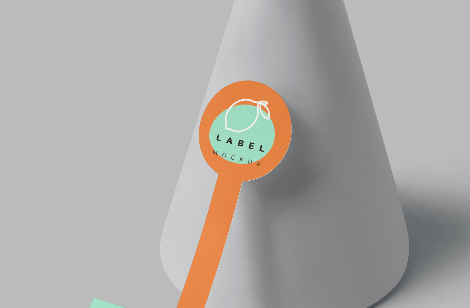 circular product label mock-up